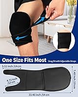 Vista 5 de Bolsa de hielo de gel con correas para rodilla, codo, muñeca, cuello, tobillo y espalda, bolsas de hielo reutilizables para lesiones, inflamación