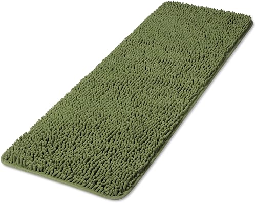Miniatura 152 de Yeaban Alfombras de baño gris oscuro – Gruesas alfombras de baño de chenilla | Alfombras de baño absorbentes y lavables antideslizantes, alfombras
