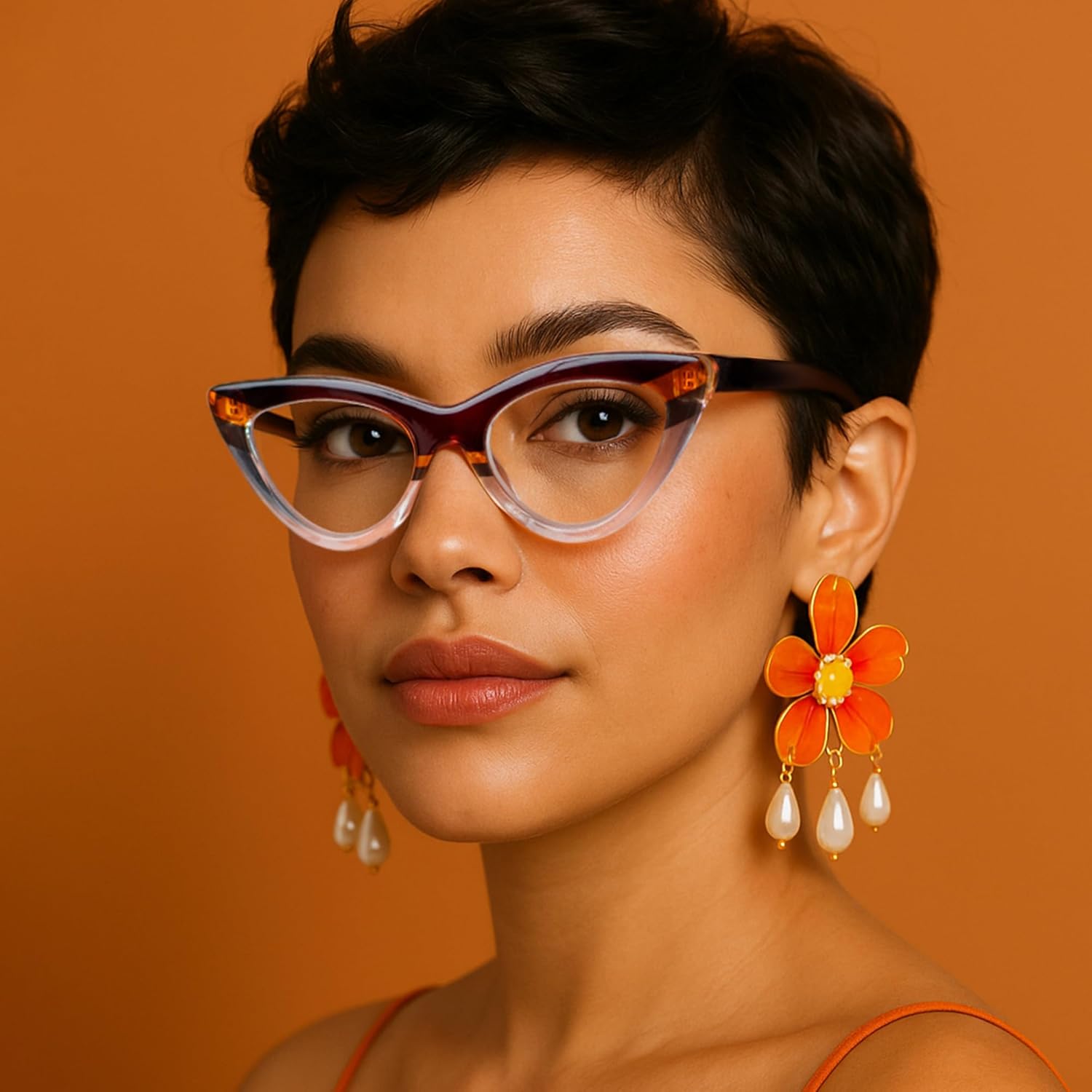 Brown Stripes Cateye Reading Glasses for Women – Stylish Readers with Solid & Sturdy Frame, Premium Quality, Spring Hinges, Scratch Resistant Lenses, Perfect for Petite & Small Faces, Strength 2.25 Brown 2.25 x image 3 of 8 B08P1ZN38S