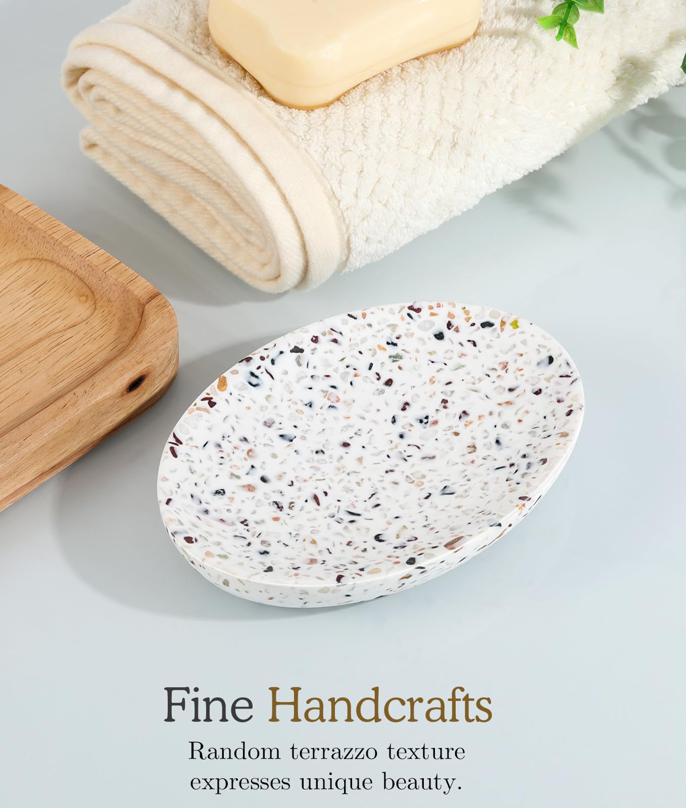 Luxspire Soap Dish, Resin Soap Tray Soap Holder Container Box, Oval Soap Plate Case - Image 4