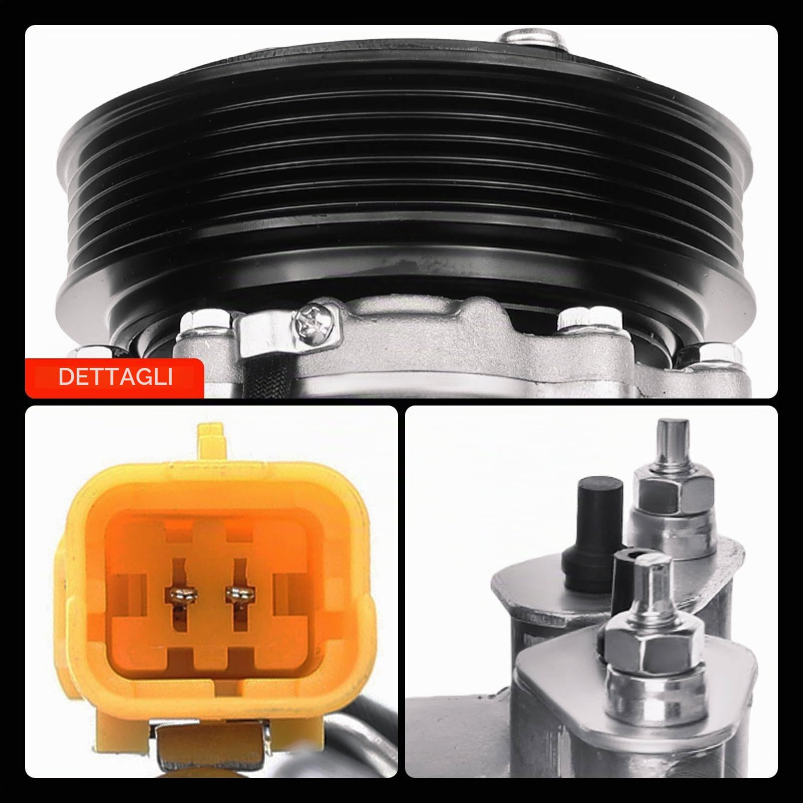 Frankberg Compressore per aria condizionata con frizione, diesel, | Compatibile con: C5 I Break DE, 607 9D 9U, 2008 I CU, C5 I DC, Ulisse 179, DS3 Cabriolet SB, C6 TD, 307 Pausa 3E