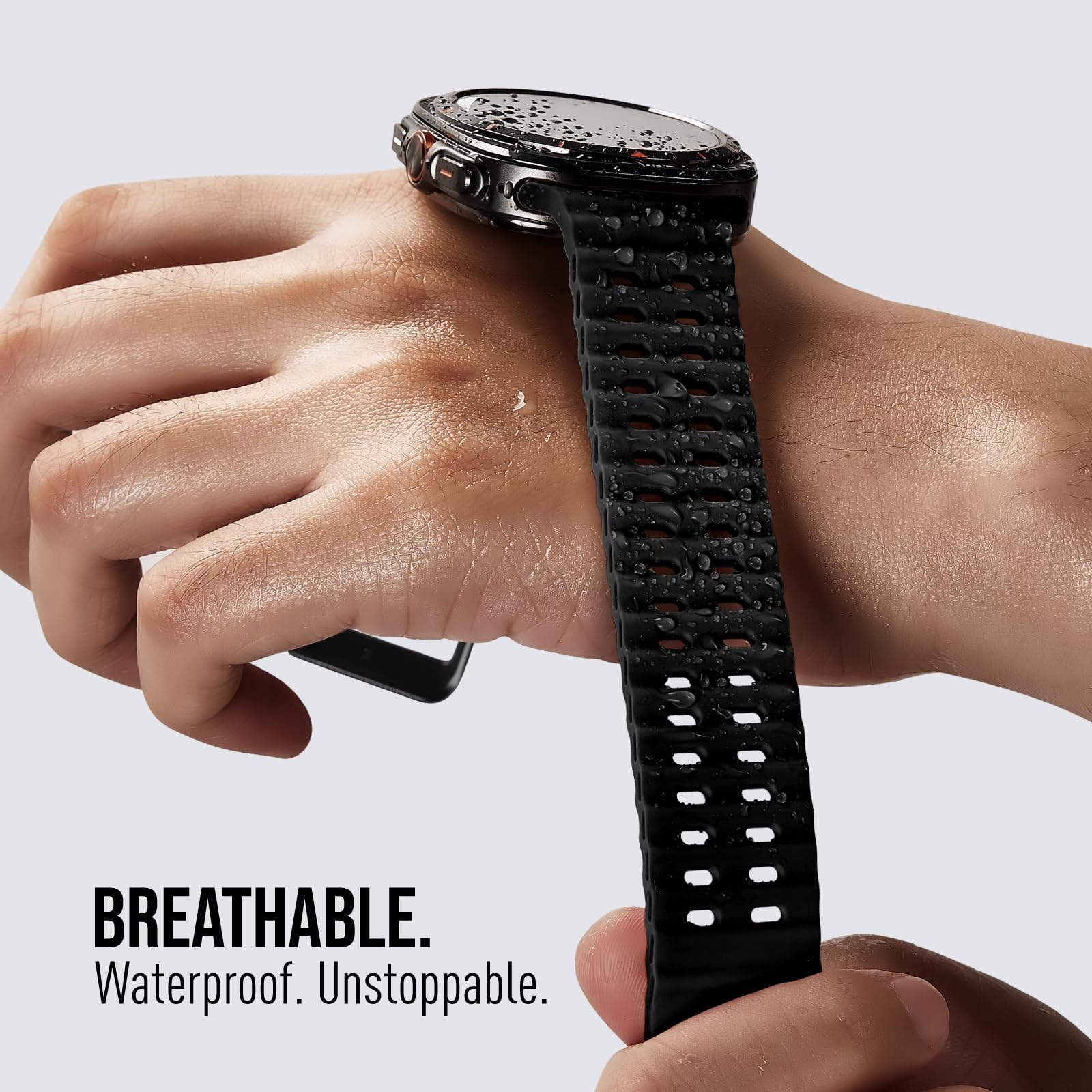 Acextro Lot de 6 bracelets de sport marin compatibles avec Galaxy Watch Ultra 47 mm (2024), Samsung Watch 7 Ultra pour homme et femme, bracelet en silicone respirant, motif océan, sans espace