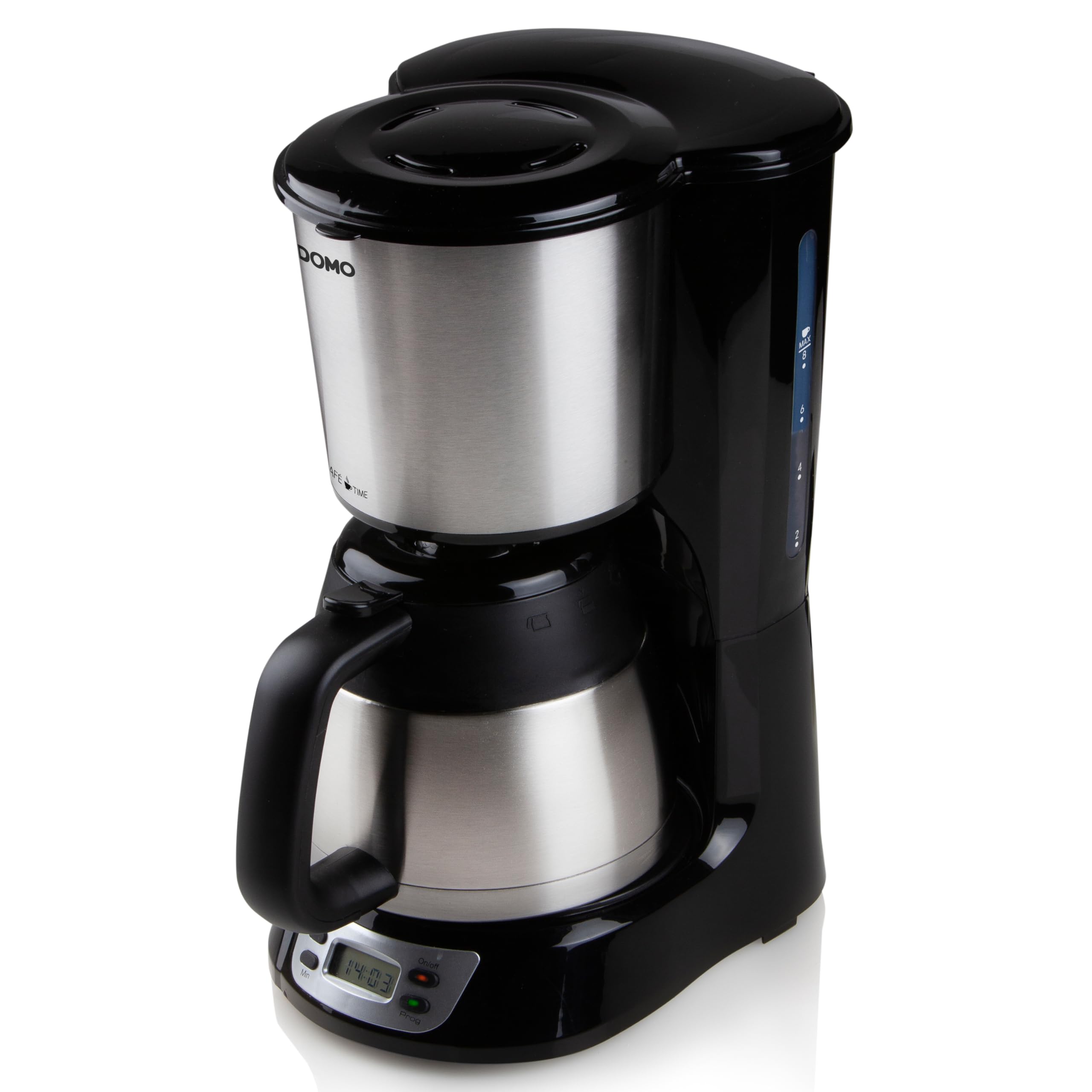 DOMO DO709K, cafetière filtre programmable, 1 L, minuterie