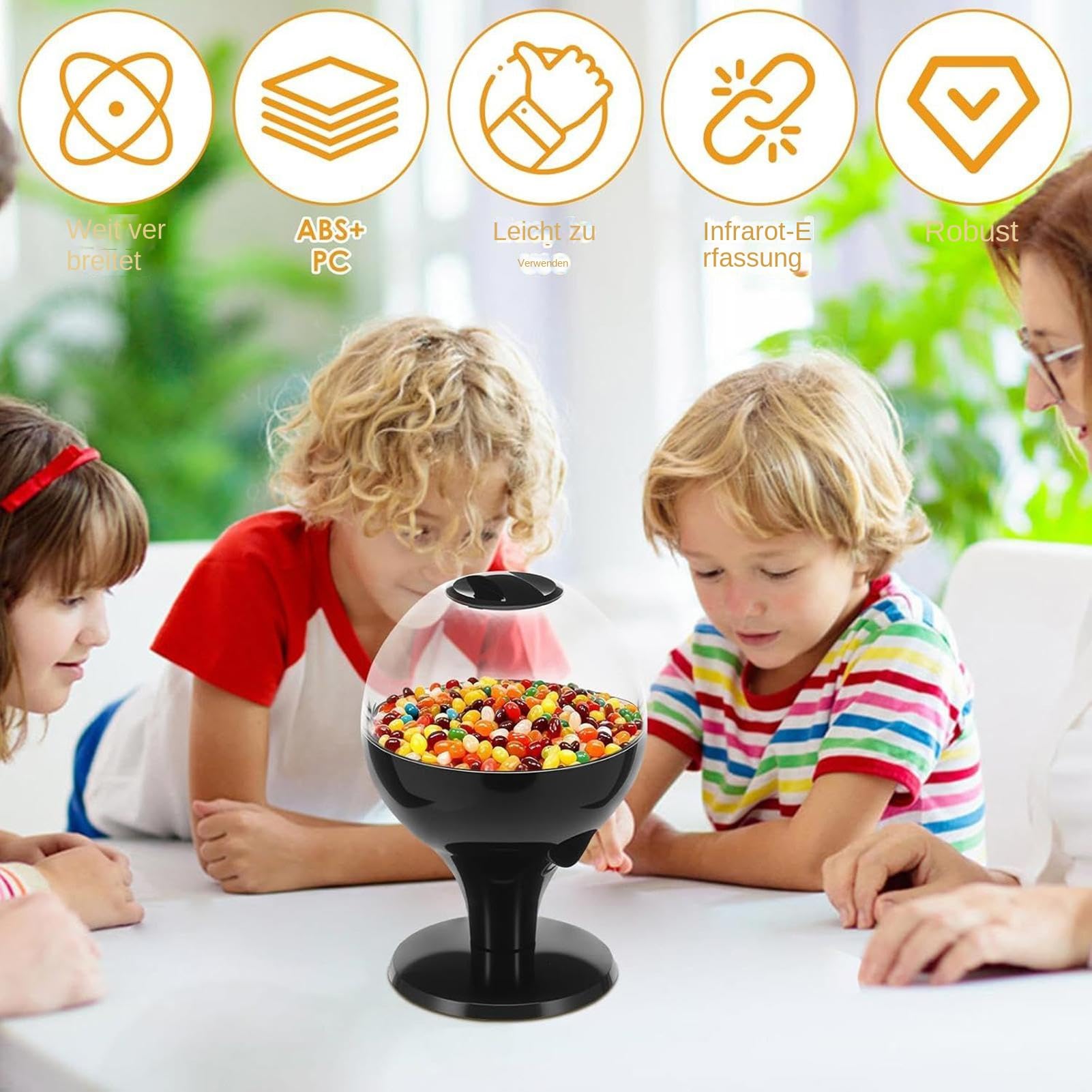 Generisch Dispenser automatico di caramelle | Dispenser di caramelle da scrivania per fagioli, noci, cibo, snack, vendita, bambini, casa, ufficio, bancone, Halloween