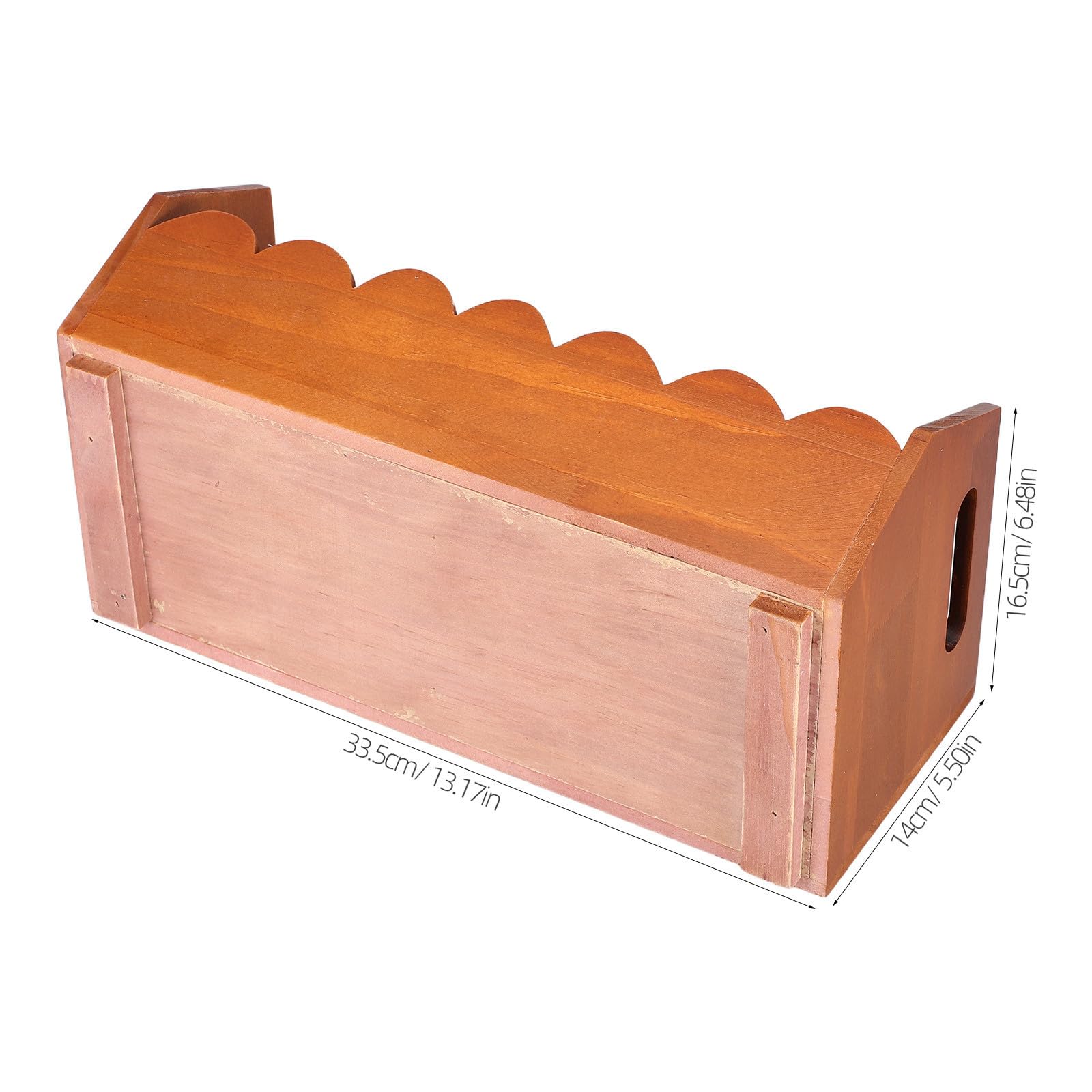 Toyvian Cesta de Madera Asas, Borde Ondulado y Base Plana para Baño | Madera Marrón, Acceso Rápido y Colocación Estable, Estilo Nórdico Moderno, para Mesas y Encimeras