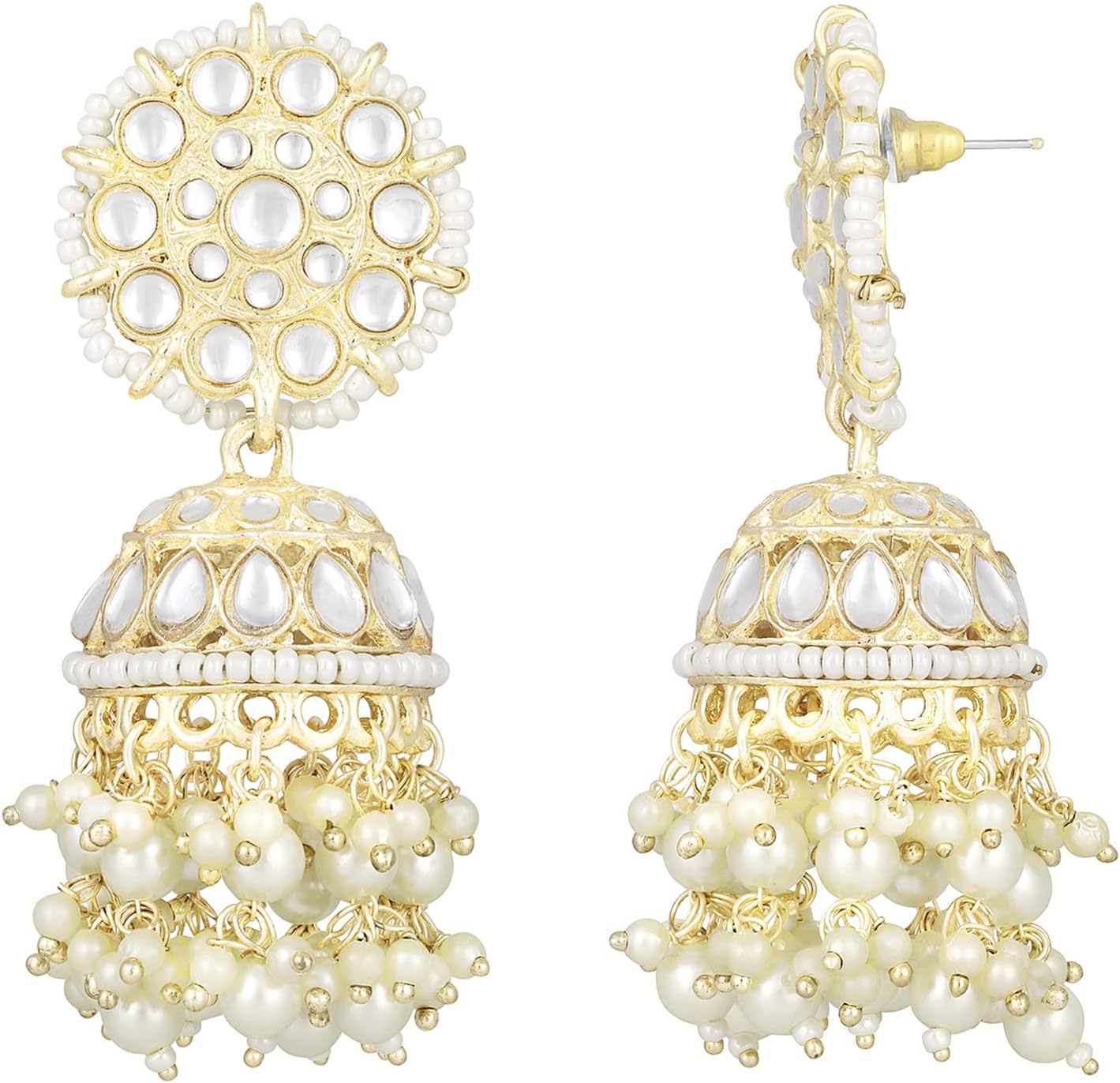 Aheli Jhumka Jhumki Kundan Earrings Ethnic Traditional Wedding Party Fashion Jewelry Gift for Women