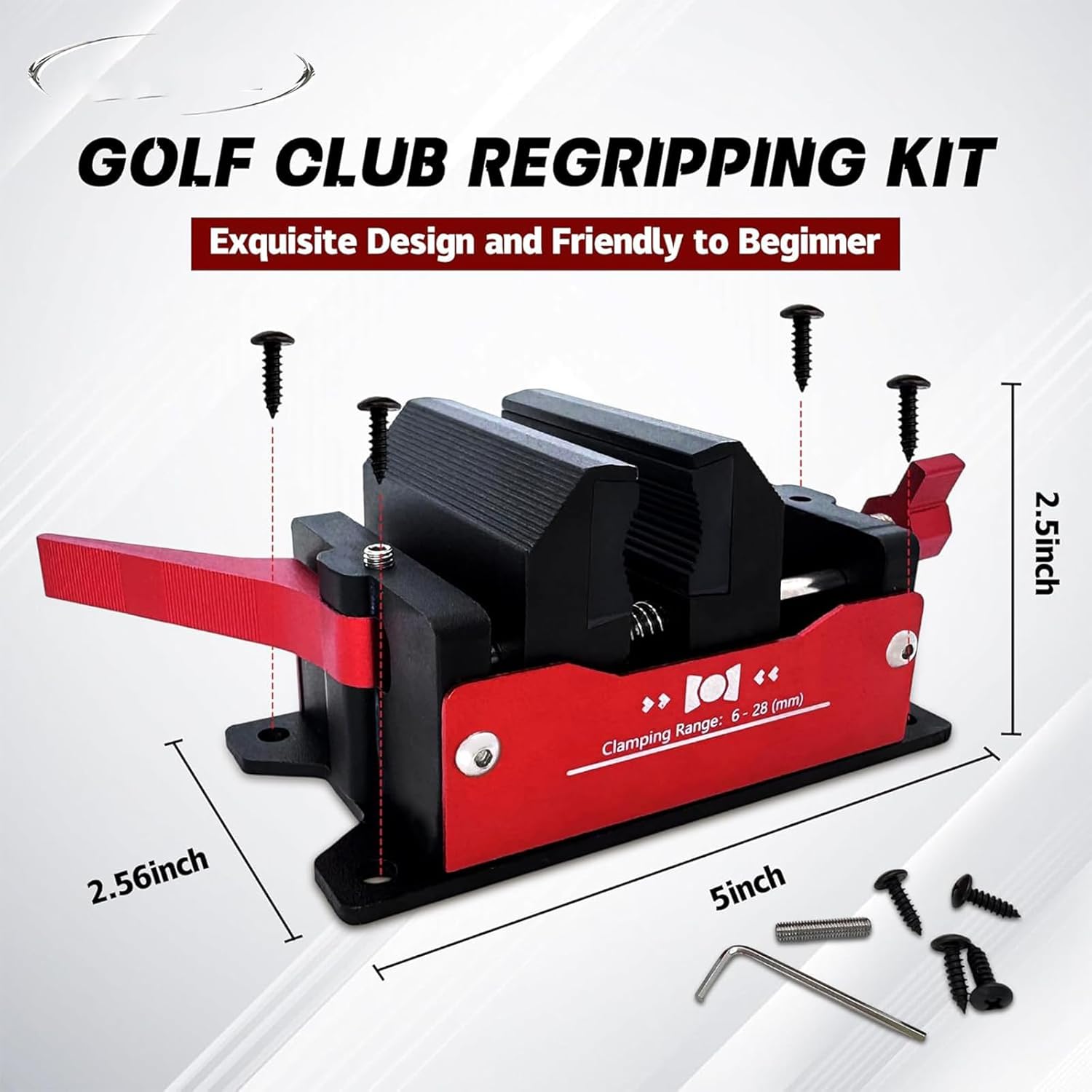 調節可能なゴルフクラブグリップツール: 左利きプレーヤー向けのクイックリリースアルミニウムとゴムでゴルフグリップエクスプンジャーを傷