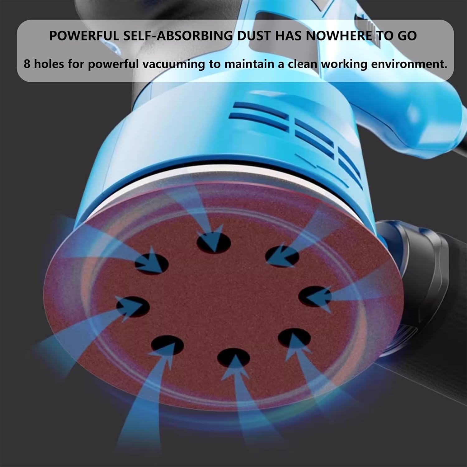 Electric Orbital Sander,500W Random Orbit Sander, with 6 Various Speeds 5000-12000RPM,4.9-Inch Palm Sander with 100PCS Sandpapers,1 dust canister,Fit for Woodworking, Sanding, Polishing…
