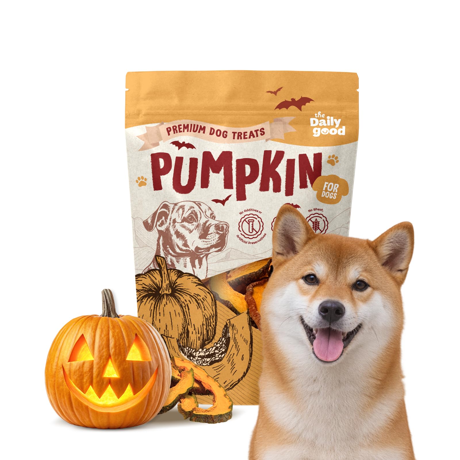 Dehydrated Pumpkin Dog Treats, Chewy Slices, 6 oz