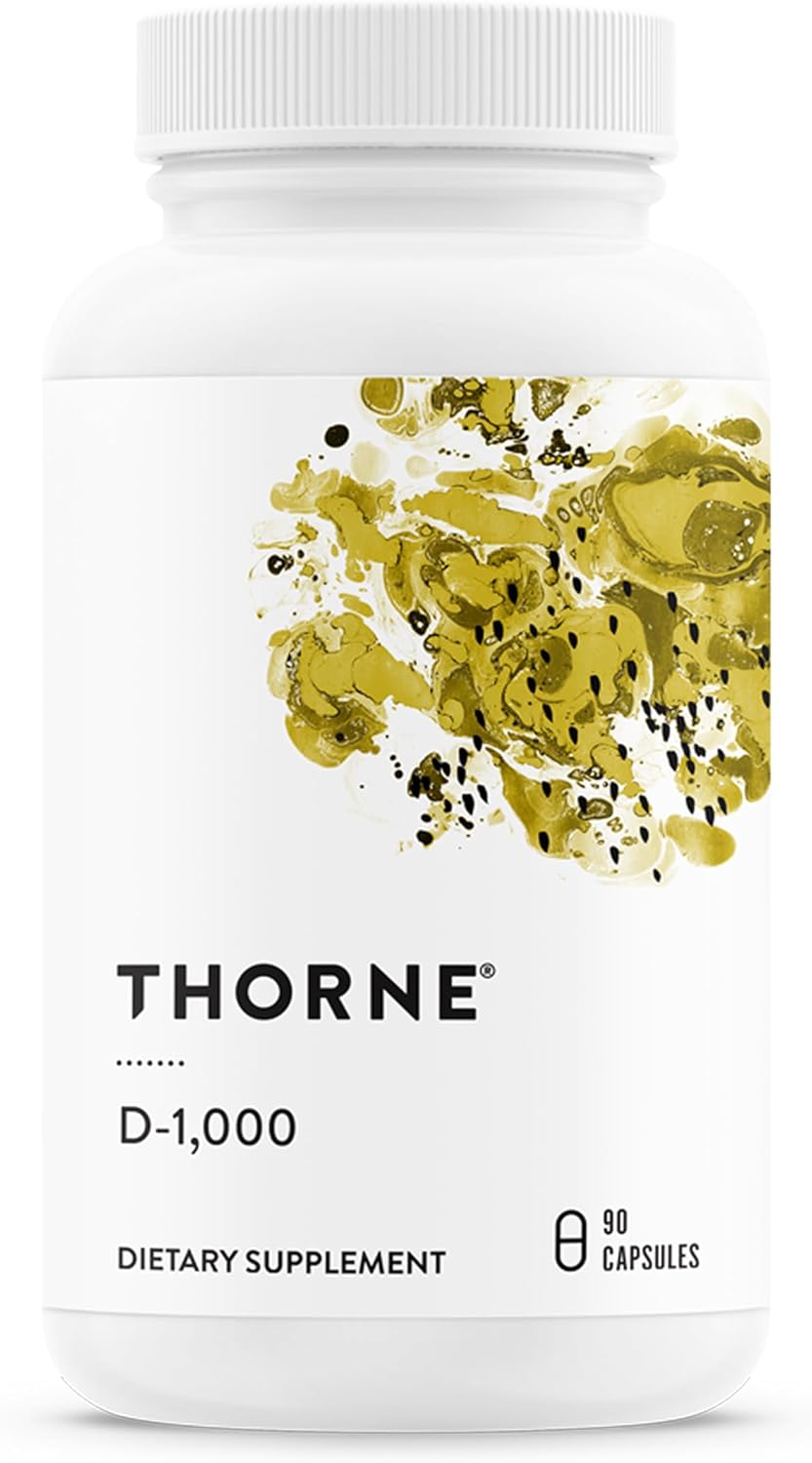 THORNE - Vitamin D3 Supplement - Supports Healthy Bones, Teeth, Muscles, Cardiovascular &amp; Immune Function* - Gluten, Dairy &amp; Soy-Free - 1,000 IU - 90 Servings