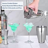 Vista 4 de Mwellewm Cocktail Shaker Boston Shaker Set 15 Pcs Professional Bartender Kit Bar Shaker Stainless Steel Drink Shaker Bartending Martini Shaker Tin