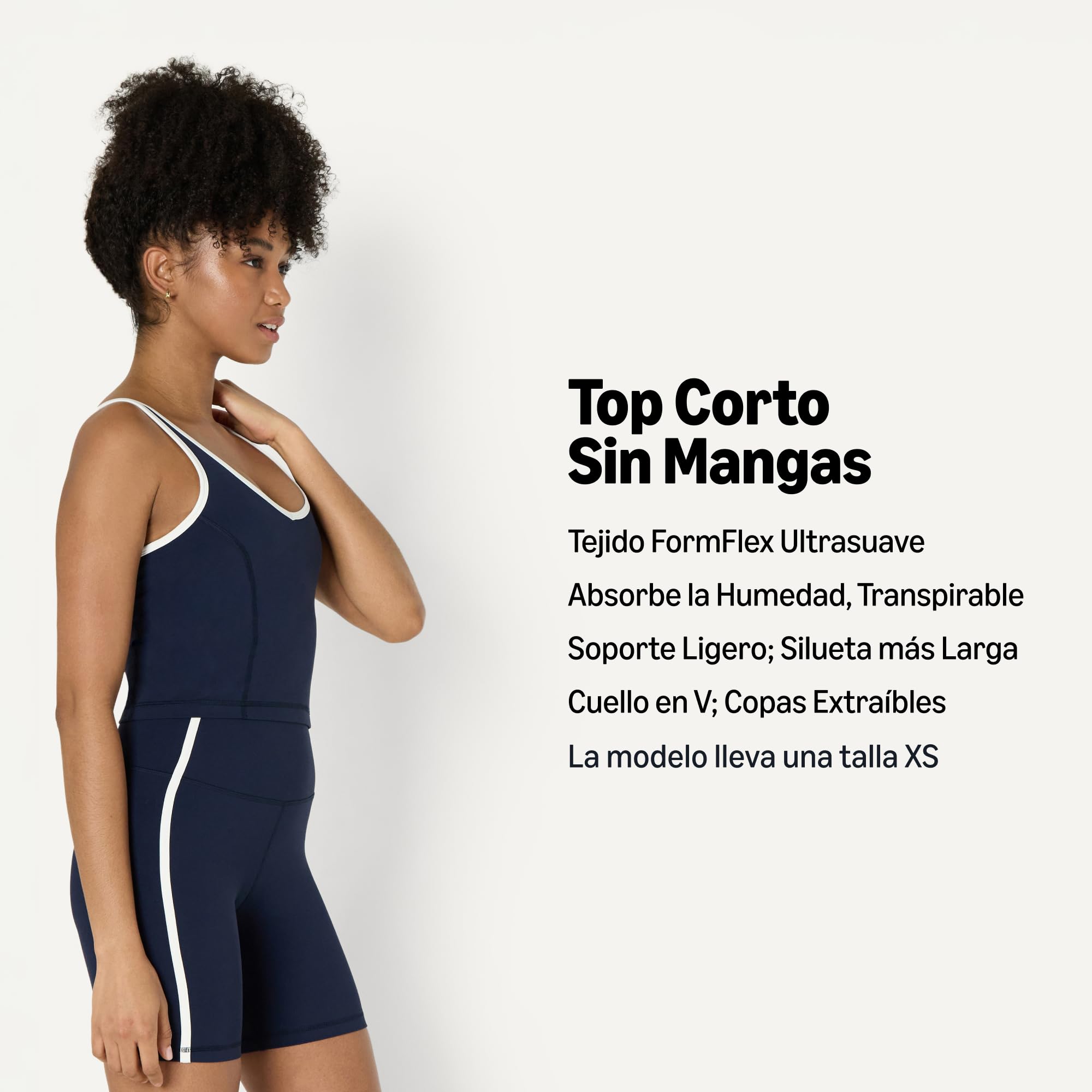 Amazon Essentials Mujer Top Corto de Tirantes Deportivo de Tejido FormFlex Ultrasuave con Soporte Ligero, Sujetador y Ribete en Contraste