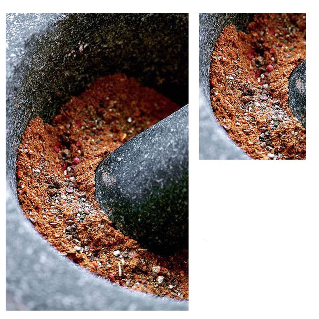Stößel und Mörser, Premium-Stößel und Mörser aus massivem Granit, Gewürzbrecher, Mühle, Mahlpaste, Guacamole, Kräuter, Gewürze, Knoblauch, Ingwer