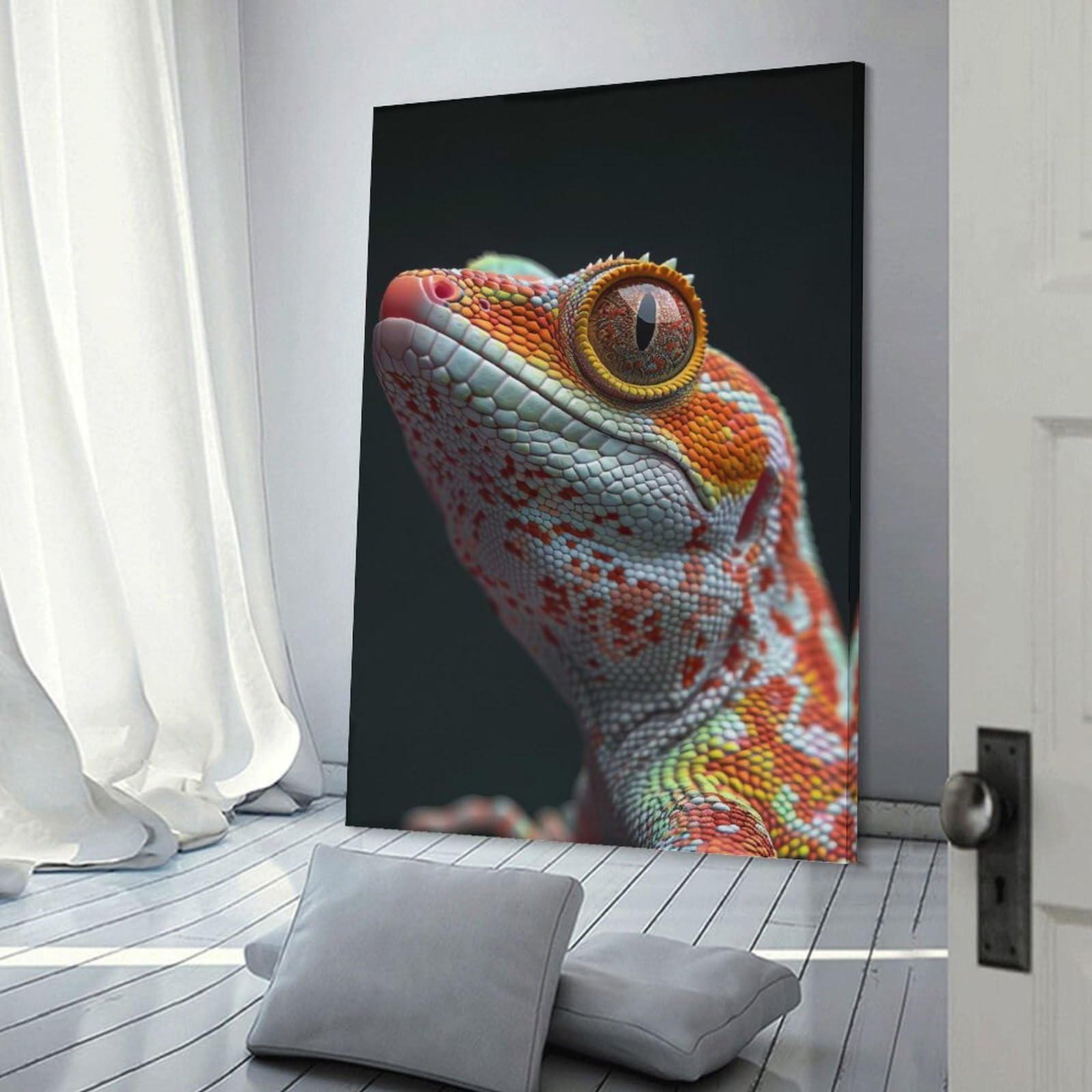 Junmoney Gecko Hanging Wall Art, 20x30inch(50x75cm), for Gallery Wall Decor And Room Displays, Home Wall Art for Statement Displays