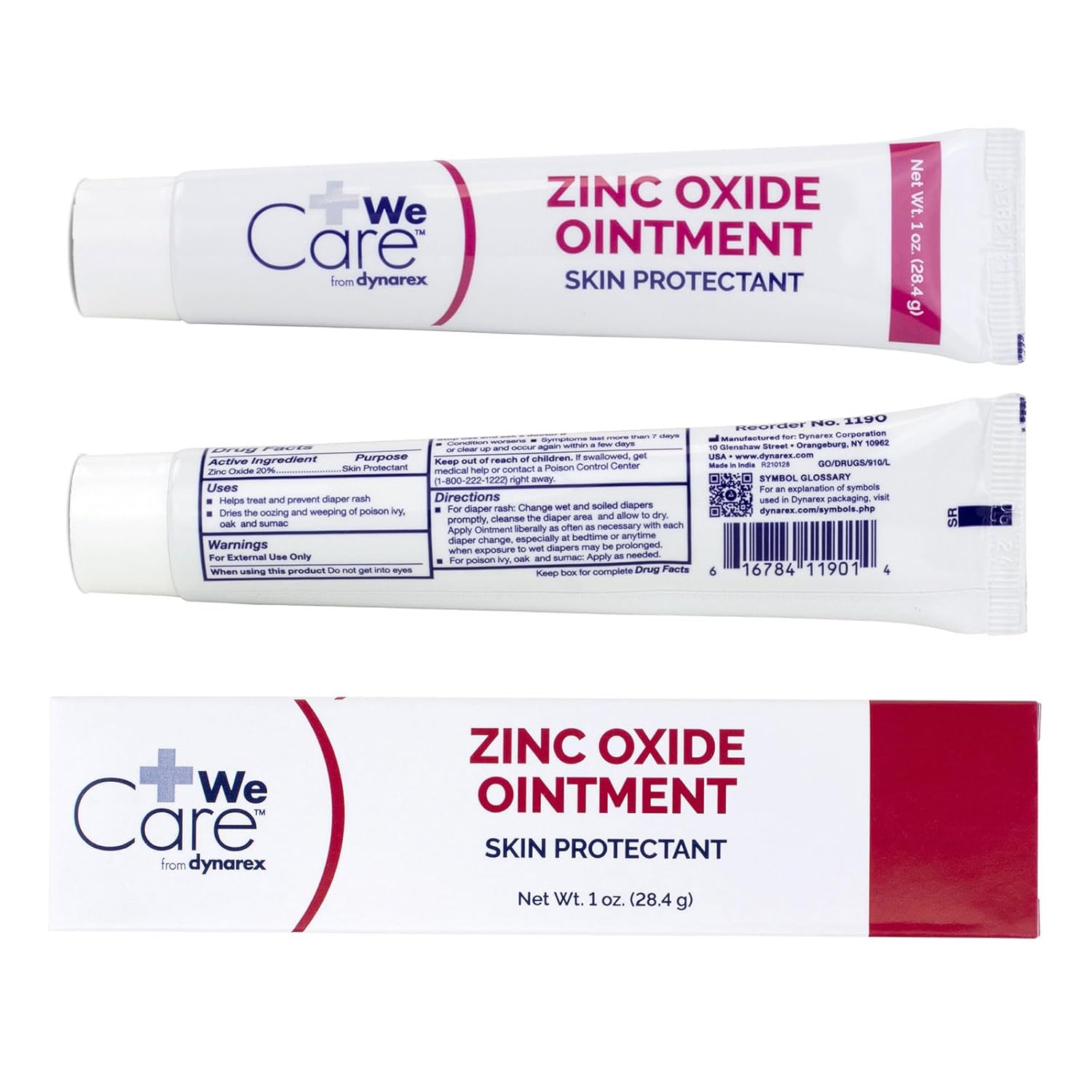 Dynarex Zinc Oxide Ointment Protective Skin Barrier Ointment Soothes Prevents and Relieves Diaper Rash Chaffed Skin and Irritation