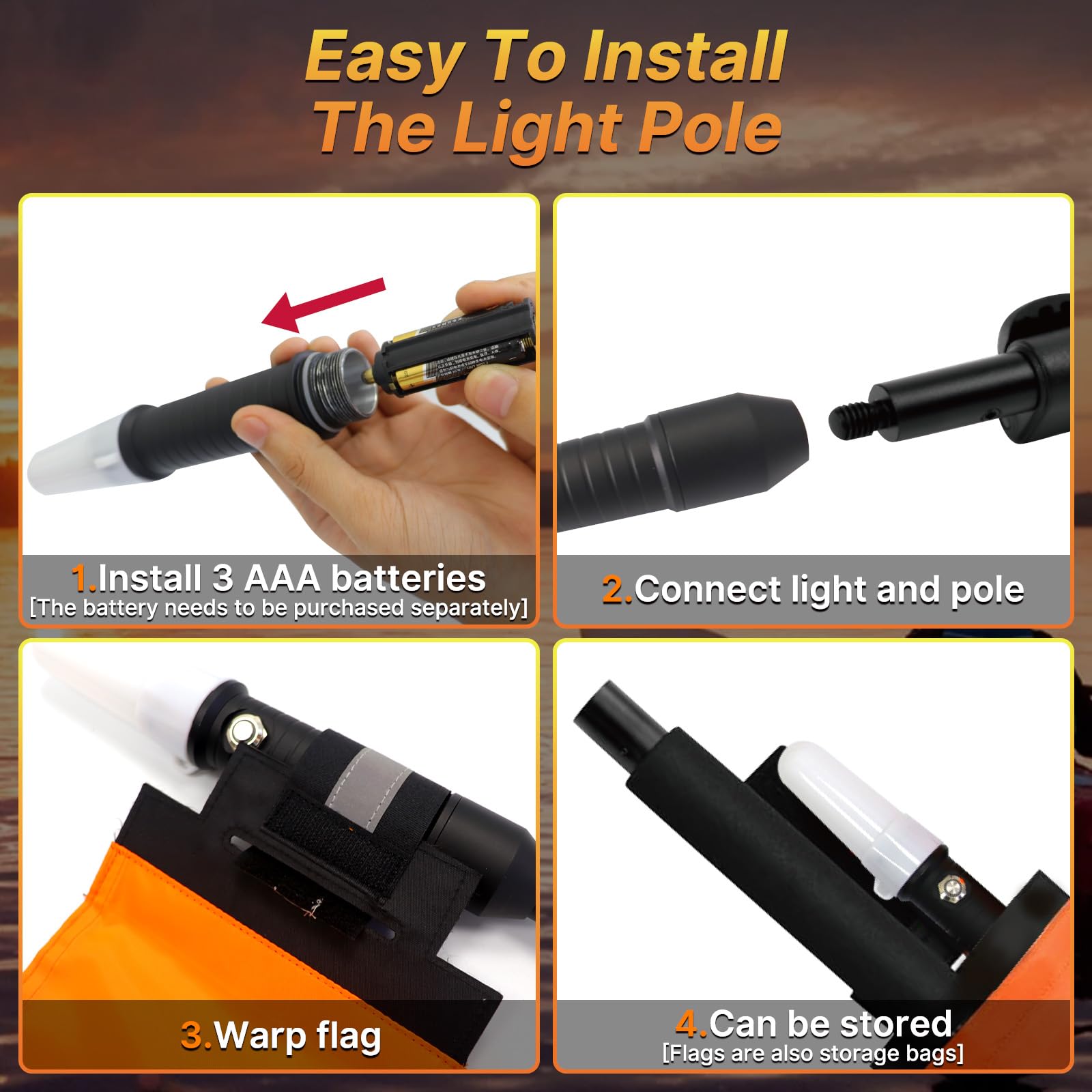 Amazon.com: Viswiker 360 Degree Kayak Navigation Lights with Retractable Pole and Orange Visibility Flag, Waterproof LED Kayak Light for Night Kayaking Fishing Paddling, Kayak Accessories : Sports & Outdoors Amazon.com: Viswiker 360 Degree Kayak Navigation Lights with Retractable Pole and Orange Visibility Flag, Waterproof LED Kayak Light for Night Kayaking Fishing Paddling, Kayak Accessories : Sports & Outdoors