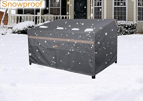 Miniatura 6 de Fundas impermeables para muebles de patio, resistentes a la decoloración, fundas para sofá biplaza de patio de 2 plazas, 60 pulgadas de ancho x 34