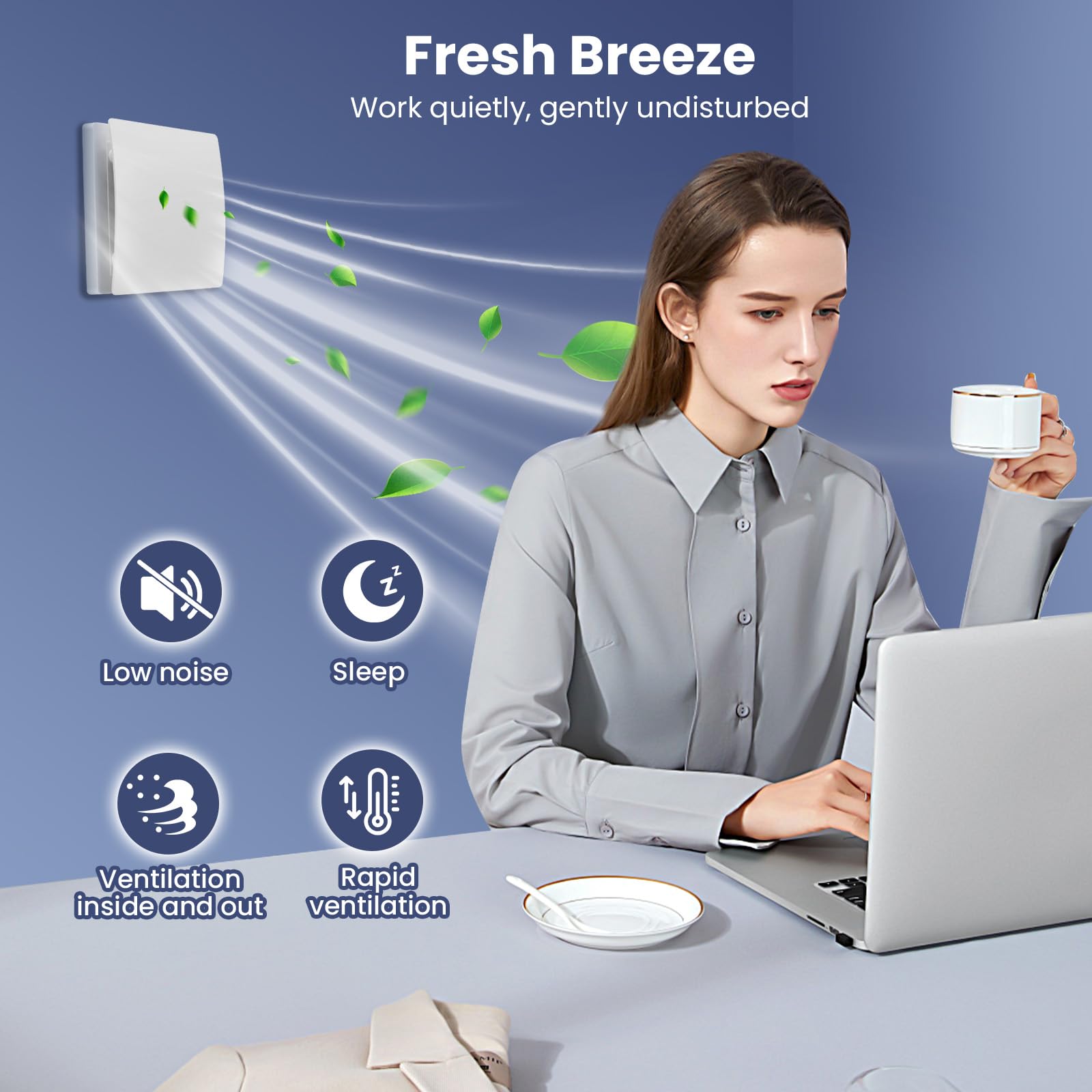 Estrattore d'aria Igroregolabile, estrattore d'aria da bagno ignorabile silenzioso, 100 mm, 2 direzioni e 3 velocità, Vmc Bagno per ventilazione in e WC