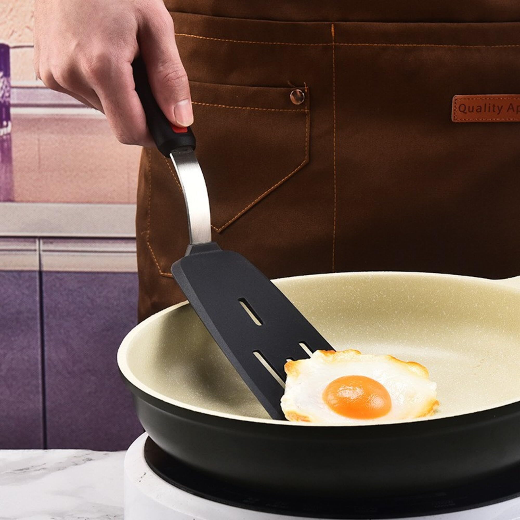 Juego de 5 espátulas de silicona para utensilios de cocina antiadherentes, resistentes al calor, para huevos, panqueques, aptos para lavavajillas