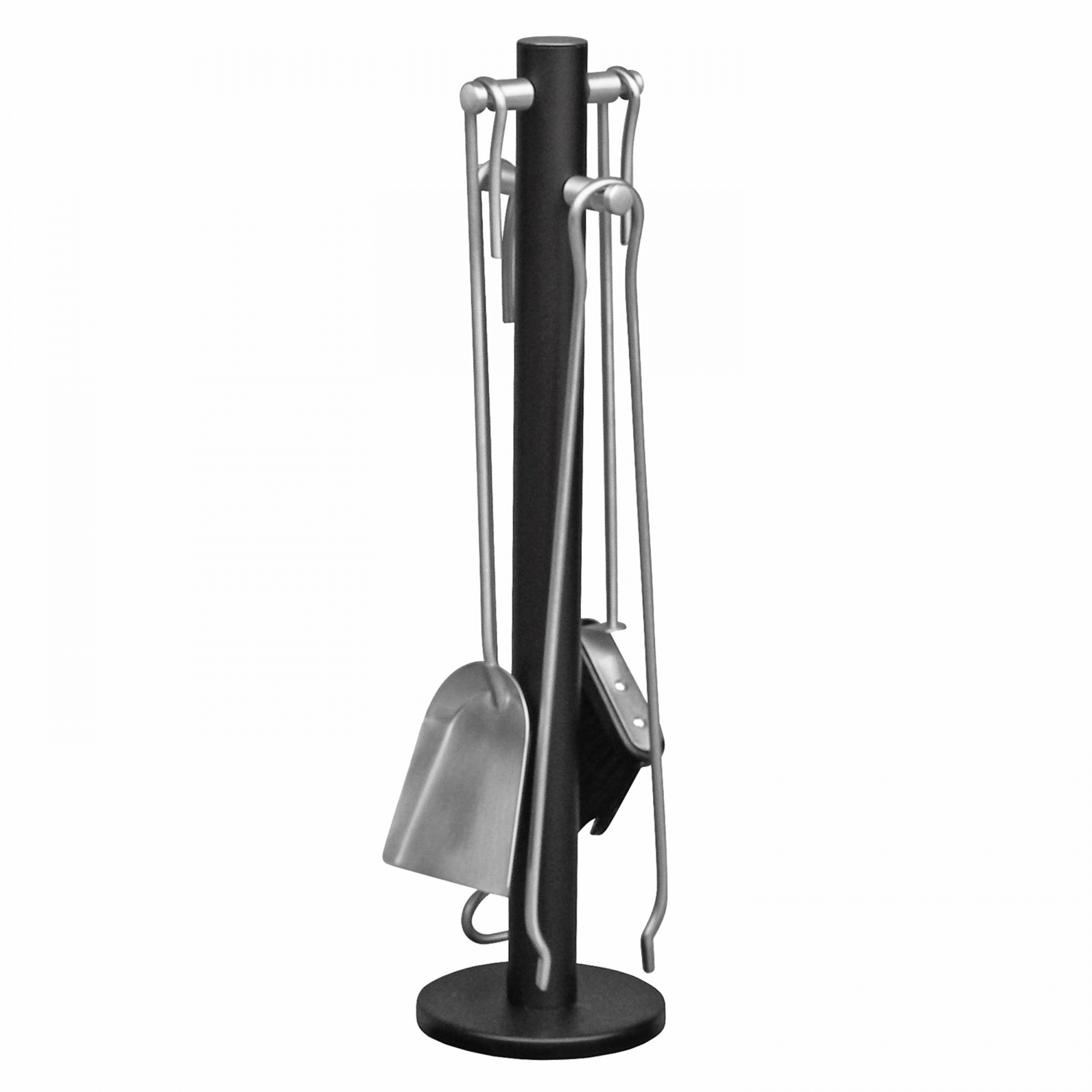 raik 21.02.902.2 Kamingarnitur, 4-teilig, Edelstahl, schwarz, 64cm