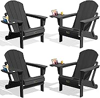 Vista 35 de SERWALL - Silla plegable Adirondack para patio, jardín, exterior, resistente a la intemperie, sillas para hoguera, color naranja