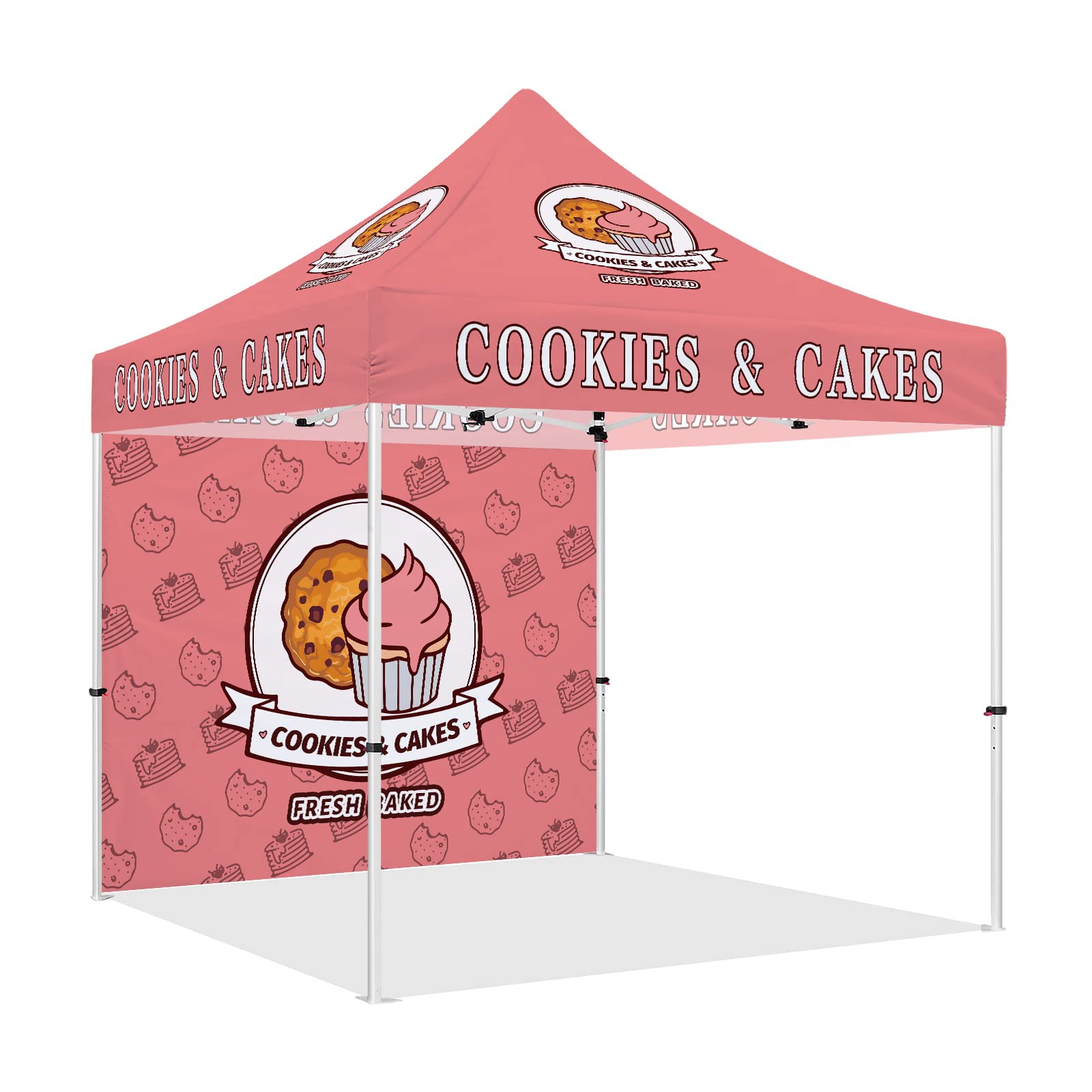 ABLEM8CANOPY Bakery Canopy Tent 10x10 Custom Tent with Logo Print, Waterproof Polyester & Aluminum Frame, Pop Up Canopy for Bakery Markets, Weddings, Festivals : Patio, Lawn & Garden