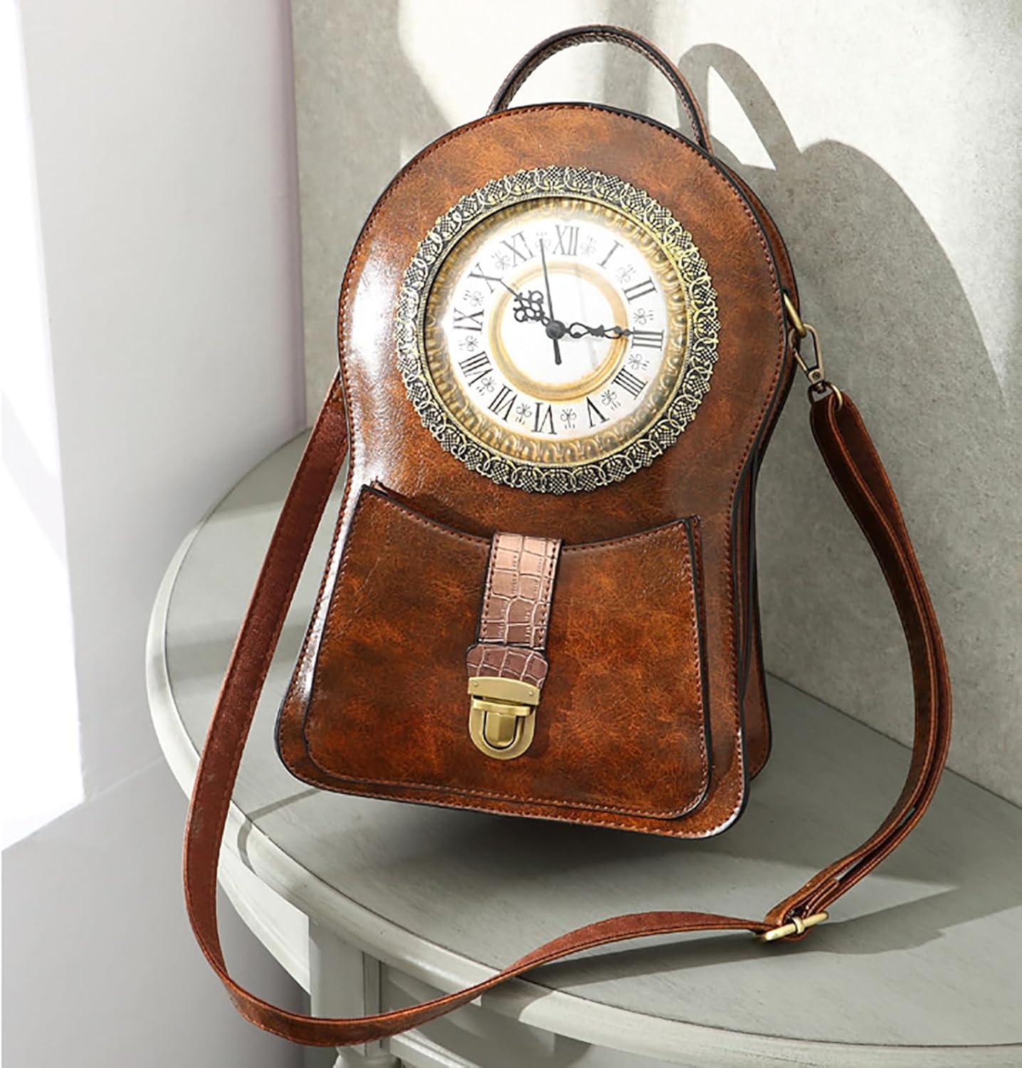 Women's Real Working Clock Bag, Workable Clock Crossbody Handbag Time Function Collection Shoulder Dropship Bag - Image 6