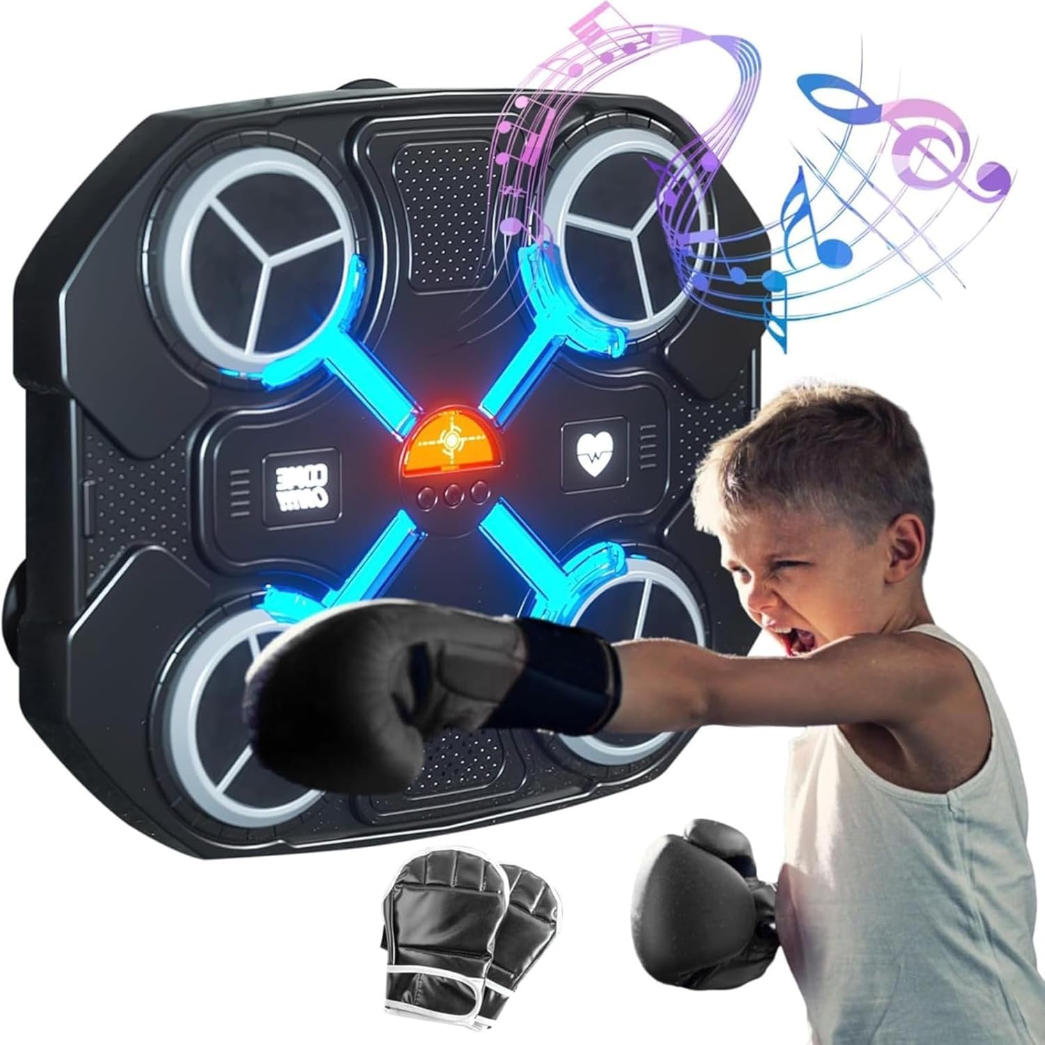 Drumstone 𝟏𝟓 𝐘𝐄𝐀𝐑𝐒 𝐖𝐀𝐑𝐑𝐀𝐍𝐓𝐘 Smart Bluetooth Music Boxing Machine with Gloves – Wall-Mounted LED Screen Trainer for Professional Workouts | Adjustable Lights & Rhythm-picture-14