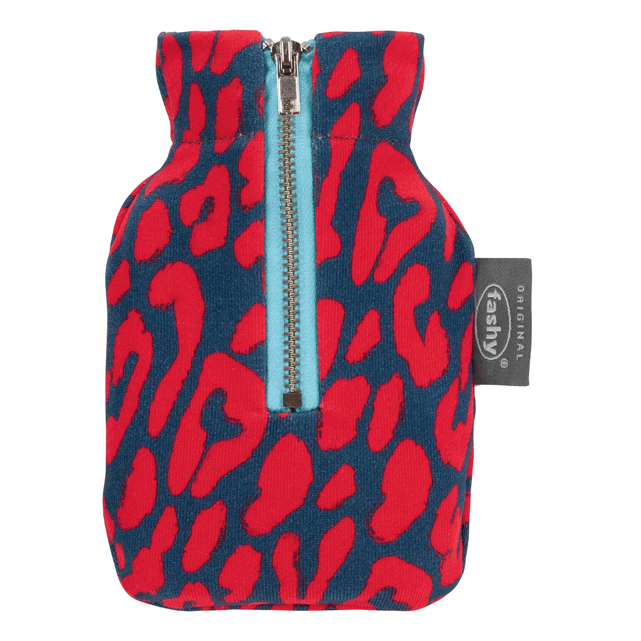 Fashy Mini Pocket Hot Water Bottle 0.3L with Coral Lion Cover