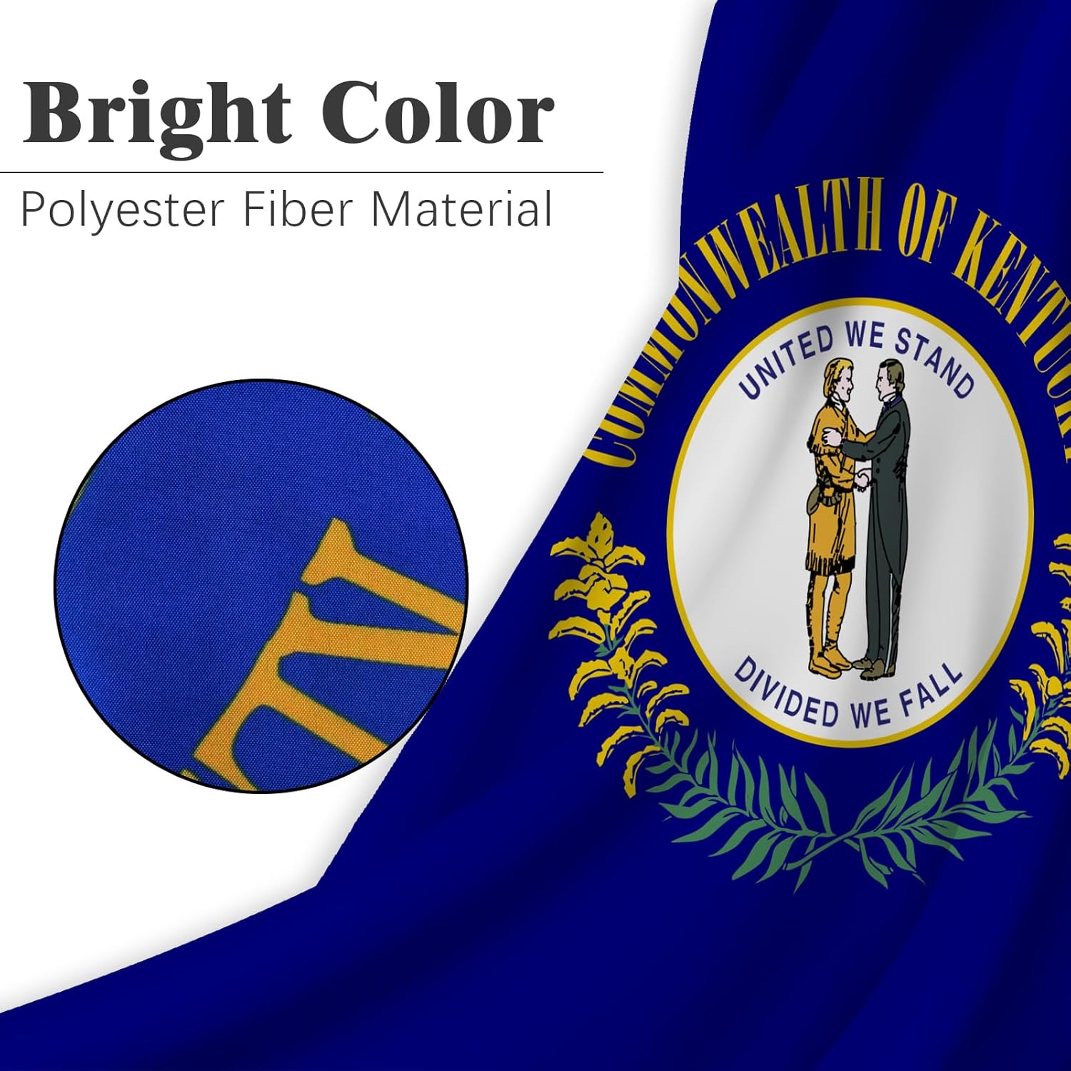 Kentucky State Flag 3x5 Outdoor Double Sided 3 Layers Polyester State of Kentucky Flags Sewing 4 Rows of Thread with Durable Canvas Header and Brass Grommets - Image 5