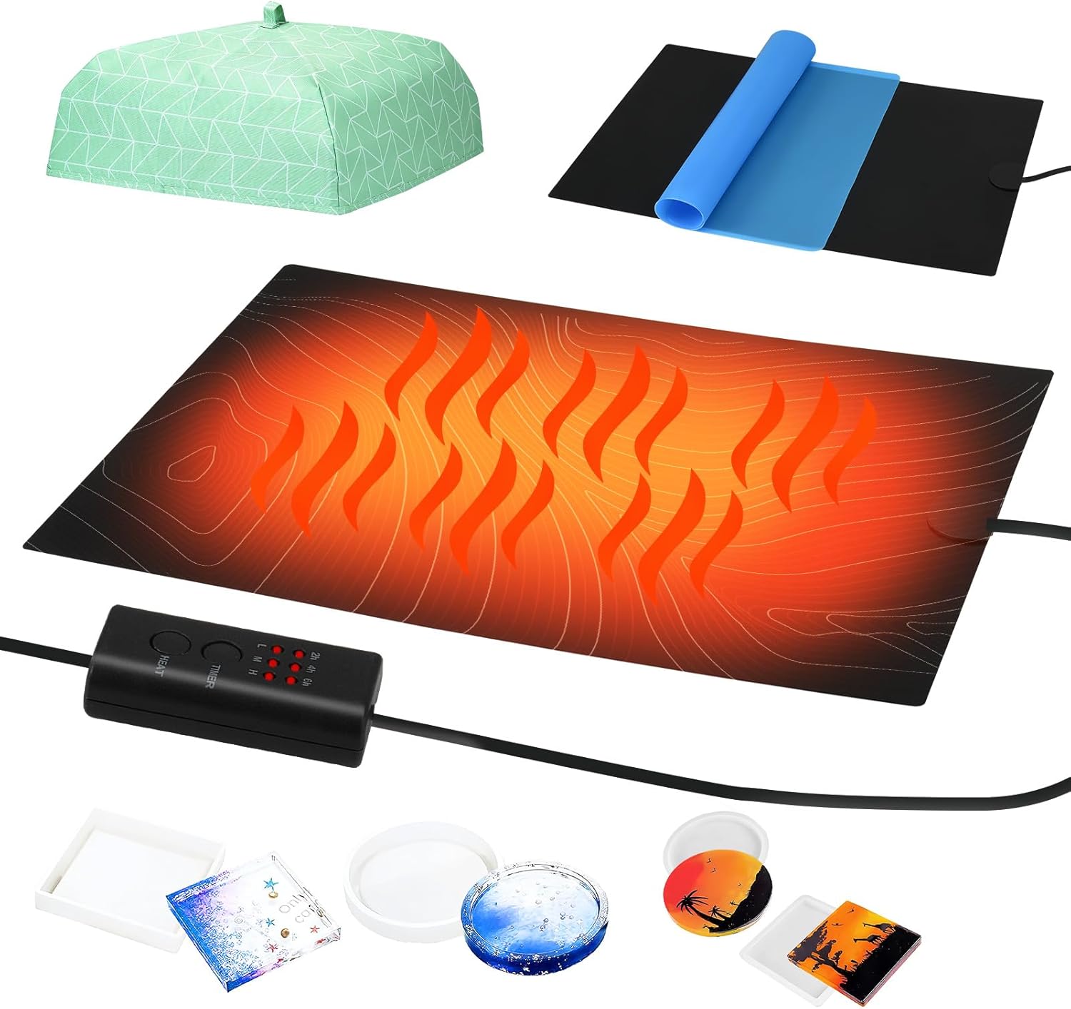 Resin Heating Mat,120℃ Resin Moulds Quick Curing Machine with 3