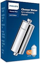 Filtro de ducha en línea Philips Water, 1 cartucho incluido, capacidad de filtración hasta 50 000 L, color cromado, reduce el cloro hasta un 99%, fácil de instalar, compatible con la mayoría de duchas