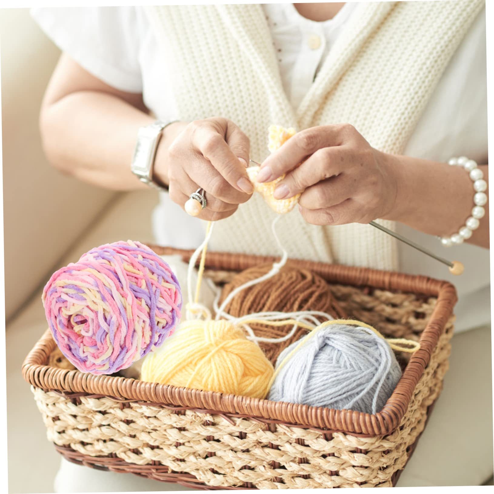 2rotoli Gomitolo Di Filato Per Uncinetto Multi-funzione Per Coperte Sciarpe e Accessori Fatti Mano Morbido e Resistente Facile Da Lavorare