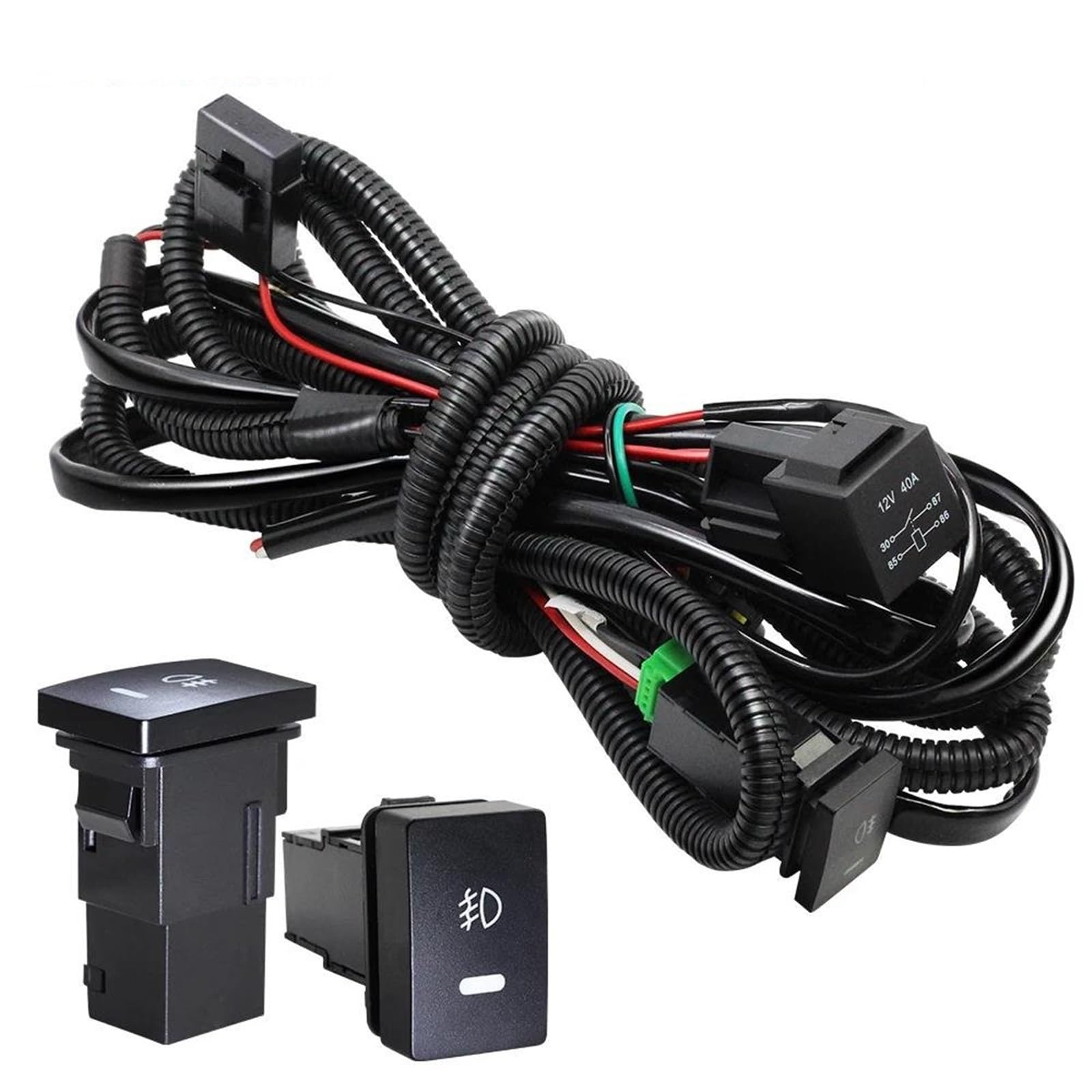 Cablaggio Fendinebbia Con Presa H11 E Interruttore Indicatore LED Relè Per Cambio Automatico Per Toyota Per Corolla RAV4 Per Sienna Per Solara