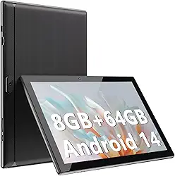 ATOZEE Tablet de 10 polegadas, tablets Android 14 8 GB de RAM, 64 GB de ROM, 1024 GB, tablet expansível de 2 MP, câmera de 8 MP, Bluetooth, WiFi-6, tablet de 10,1 polegadas, IPS tela HD de 10