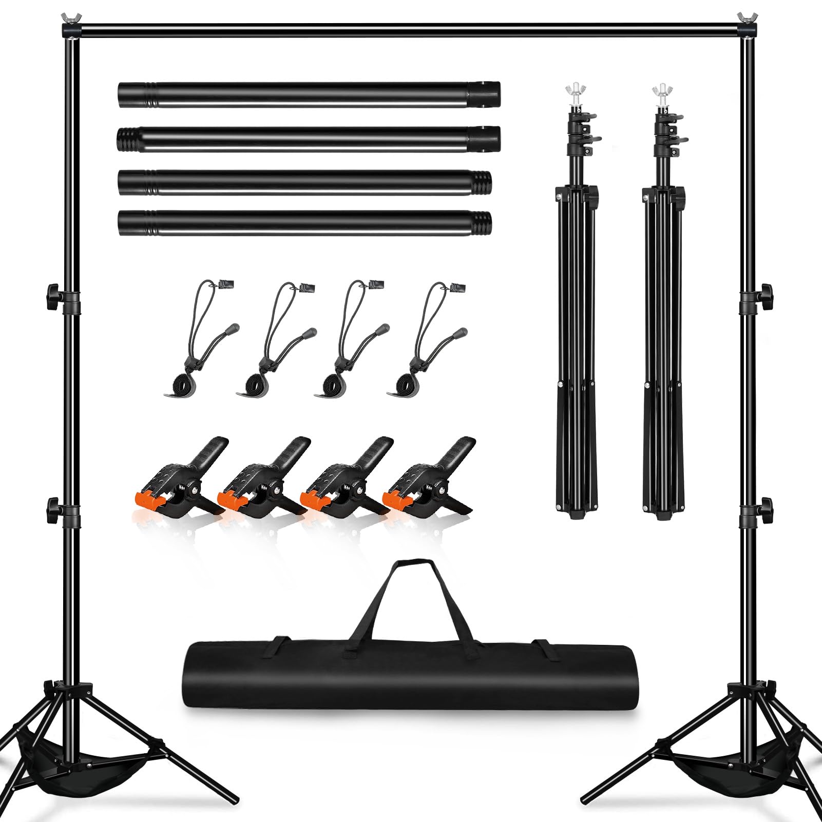 Support de Fond Photo 3x2m – Kit Studio Photo Réglable pour Toile de Fond, Photobooth, Événement, Fond Vert, Écran de Projection et Mariage