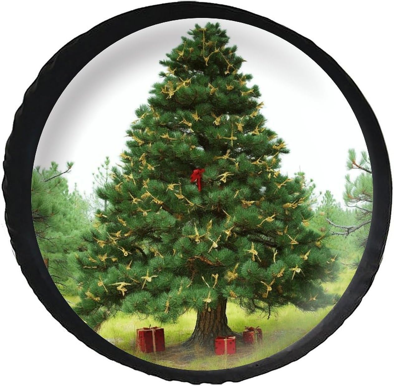 28"-34" Thickening Spare Tire Cover Garden Arched Door Peacock Waterproof Leather Tire Wheel Cover for Trailer Jeep RV SUV