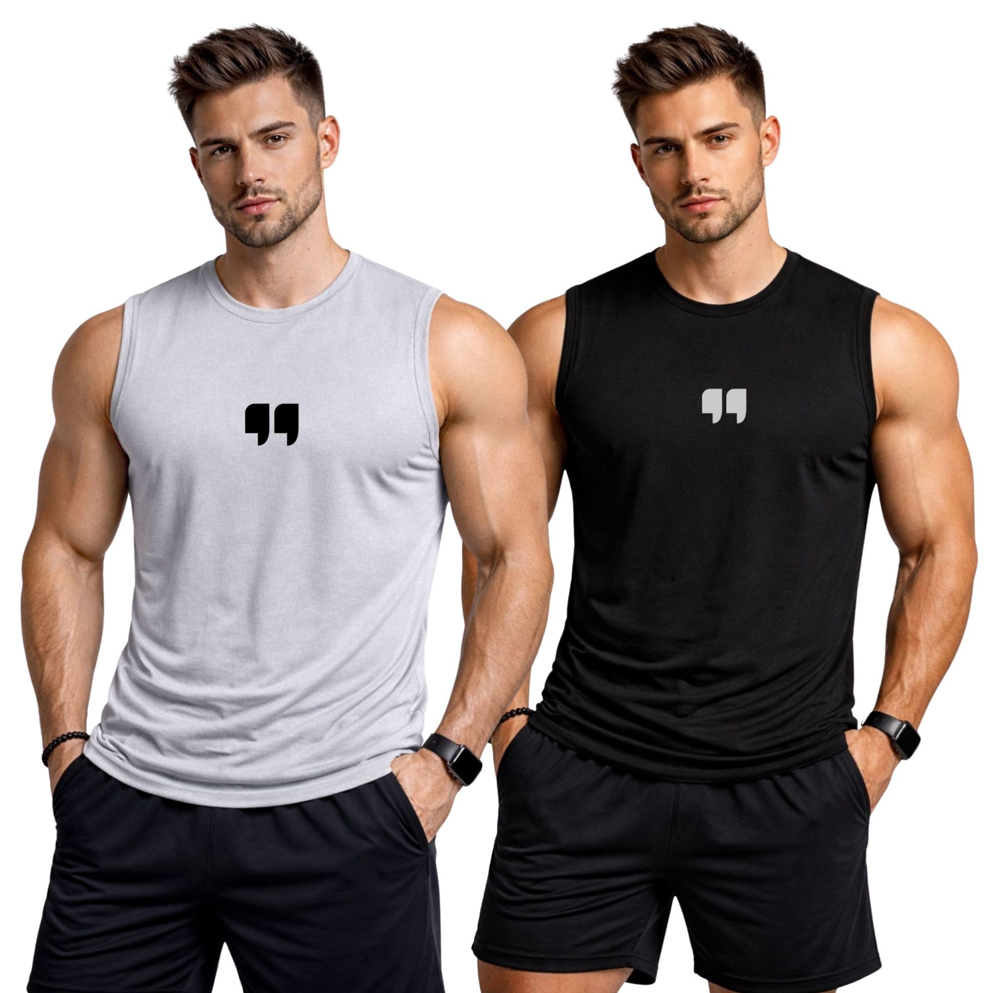 3colors Men’s Sleeveless Gym Vest | Muscle Fit Workout Tank Top | Lightweight Sportswear for Training & Fitness-CCUT Scoop-picture-2