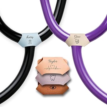 Custom Stethoscope ID Tag Charm Accessory with Personalised Name and Icon