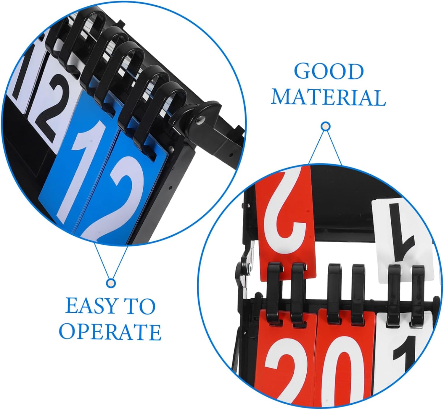 Portable Flip Sports Scoreboard for Basketball Tennis Badminton Plastic Tabletop Score Keeper with Clear Printing and Smooth Edges Multi-Sport Use