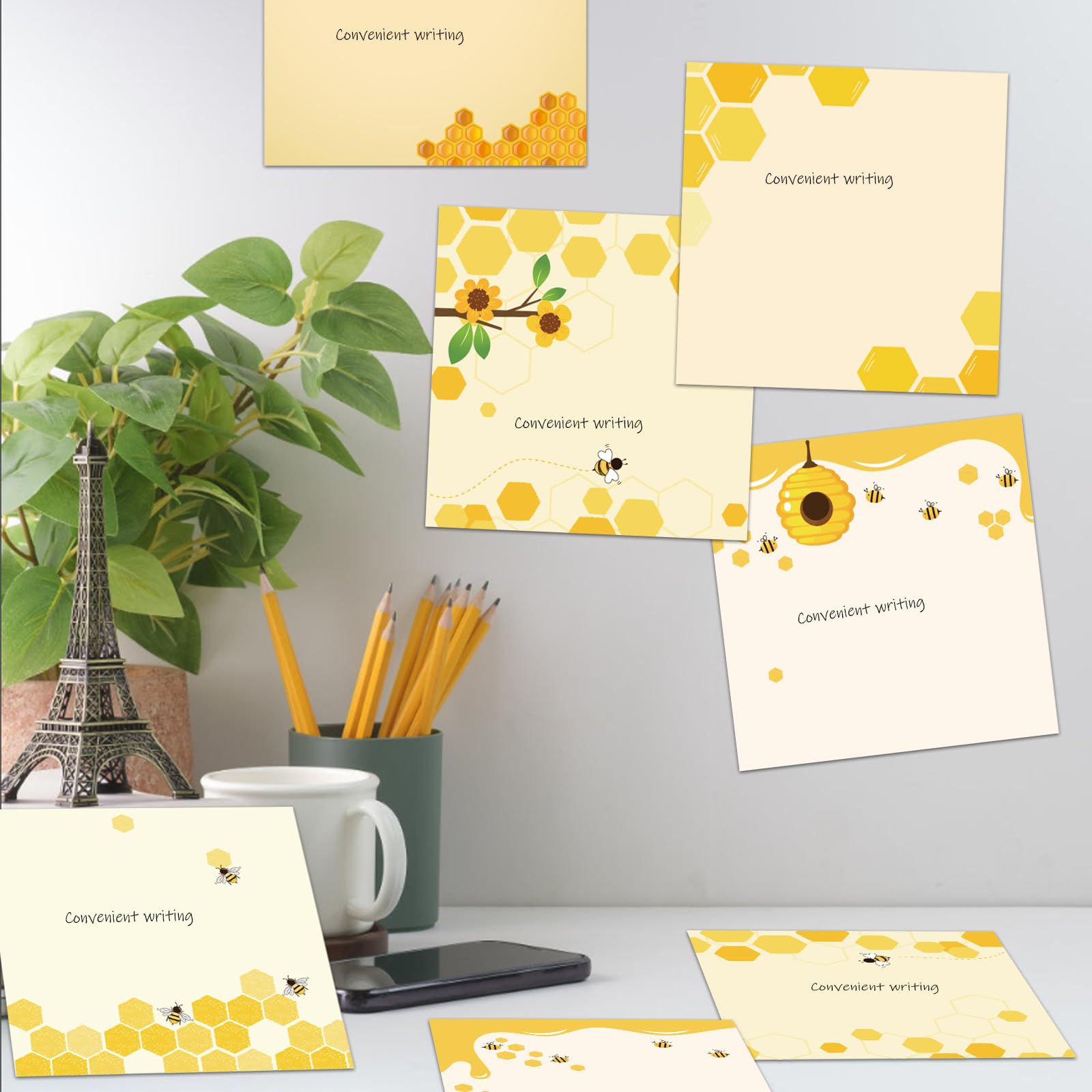 Bee Themed Gifts 9 Pieces Bee Themed Sticky Notes Cute Bee Notepads 3x3 ...