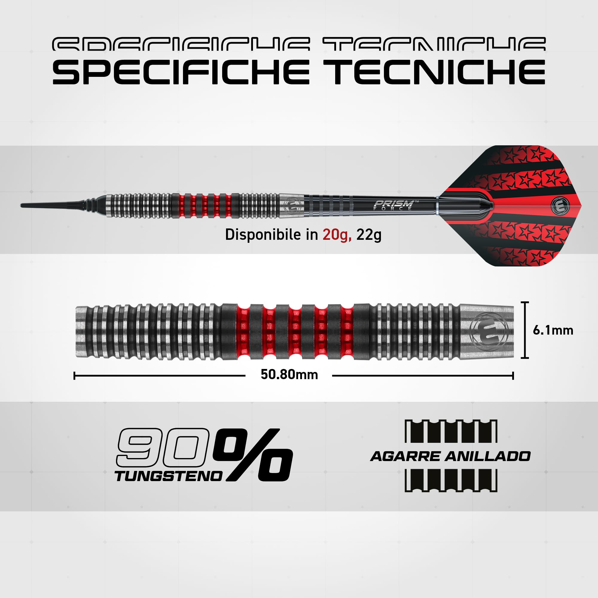 WINMAU Joe Cullen 18 Grammo Softip Freccette in tungsteno con Prism Voli e Freccette Aste