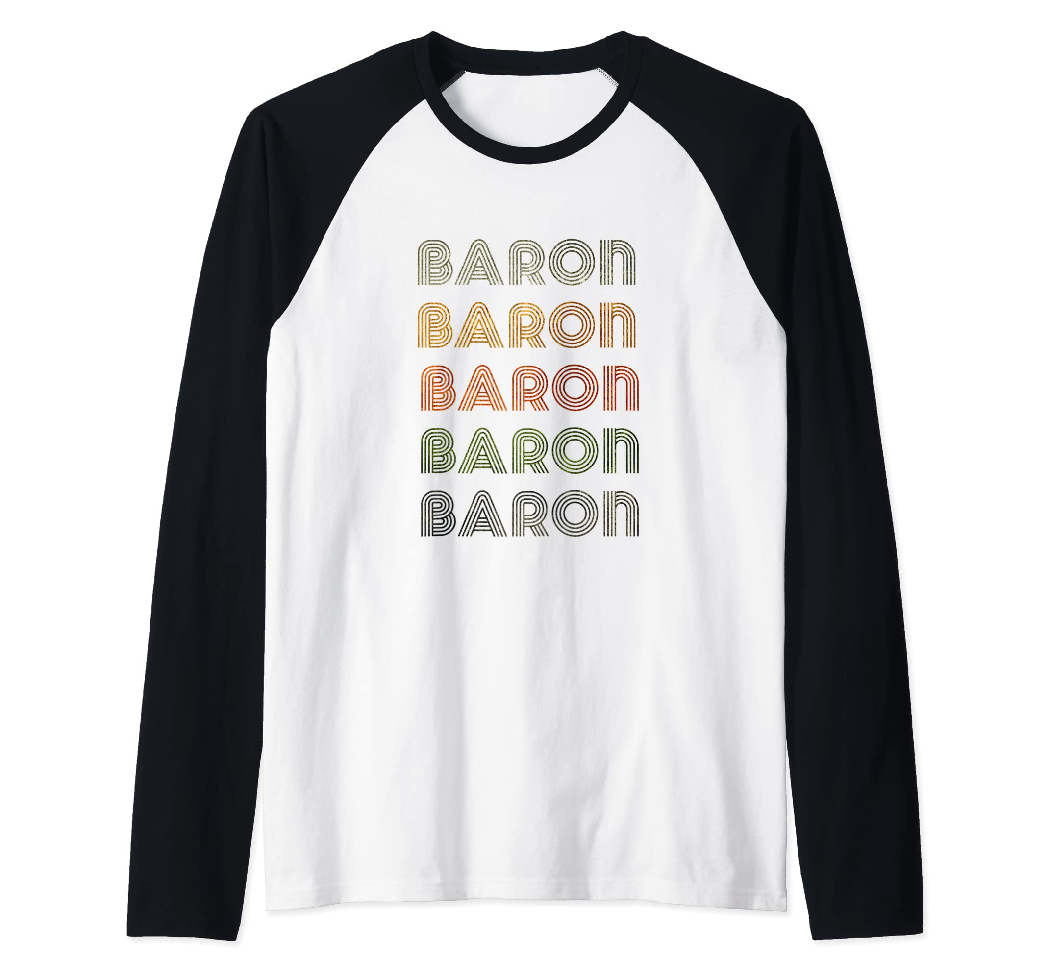 Love Heart Baron Tee Grunge/Vintage Style Black Baron Raglan Baseball Tee
