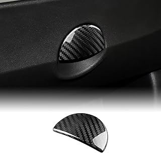 KUNGKIC For Fiat 500 2011-2023 Abarth 595/595C/695 Car Copilot Tool Box Switch Glove Box Cover Hard Carbon Fibre Sticker Decorative Interior Accessory Gift, Black