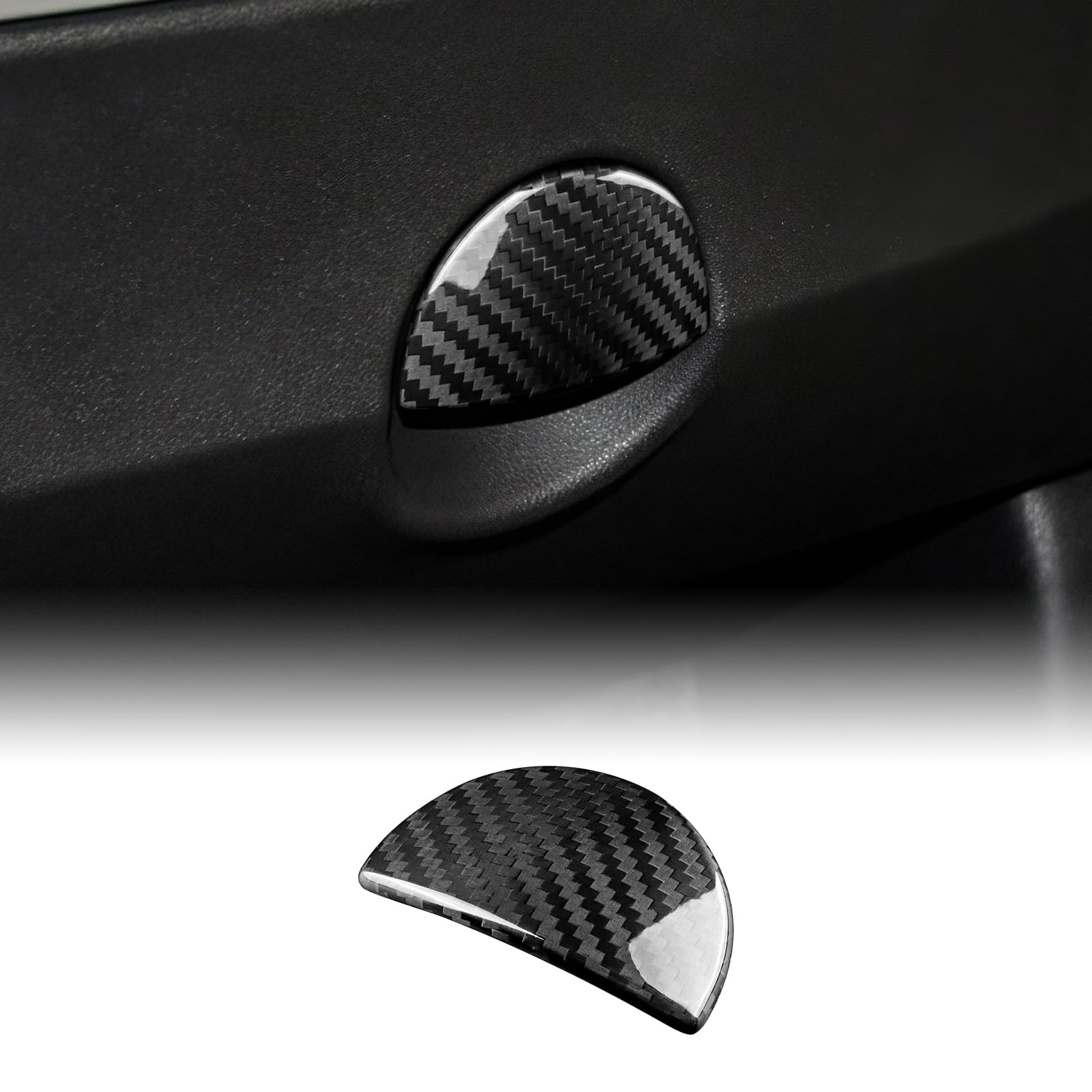 KUNGKIC Cover In Fibra Di Carbonio Per Cassetto Portaoggetti Fiat 500 E Abarth 595/695 2011-2023 – Adesiva, Decorativa E Antigraffio