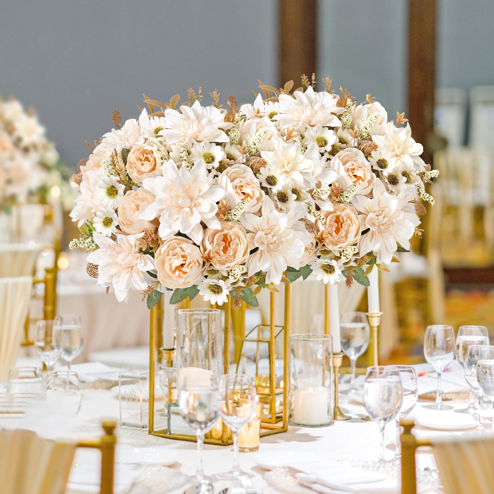Fiori Artificiali in Seta, Rose e Dalie per Decorazioni Casa e Ufficio
