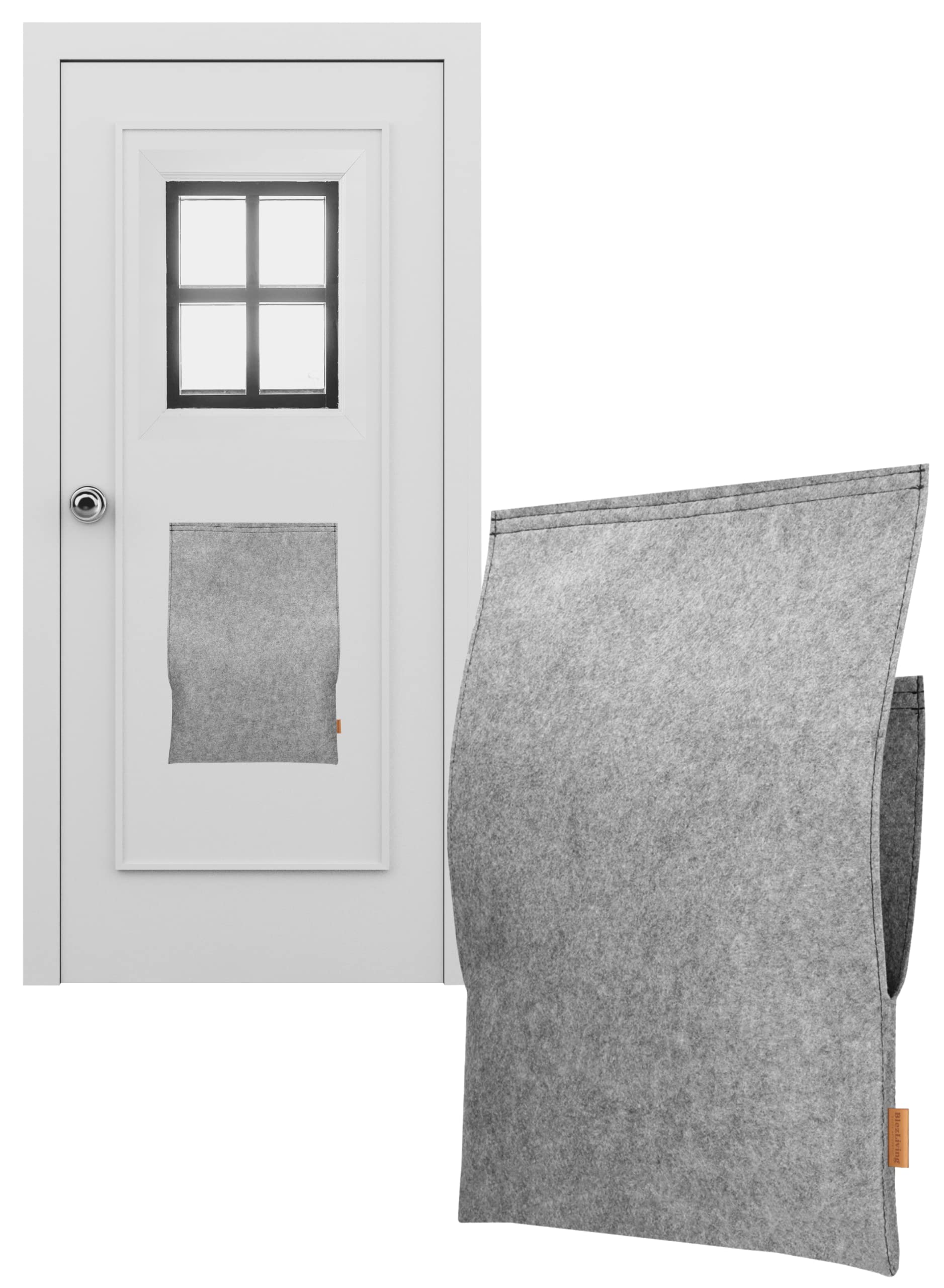 Mail Slot Catcher Basic Handmade by BlezLiving - Cloth Mail Slot Cover Screwless - Indoor Mailbox with Slots - Mail Catcher - Never Bend Over for Your Post Again! (Basic Grey)
