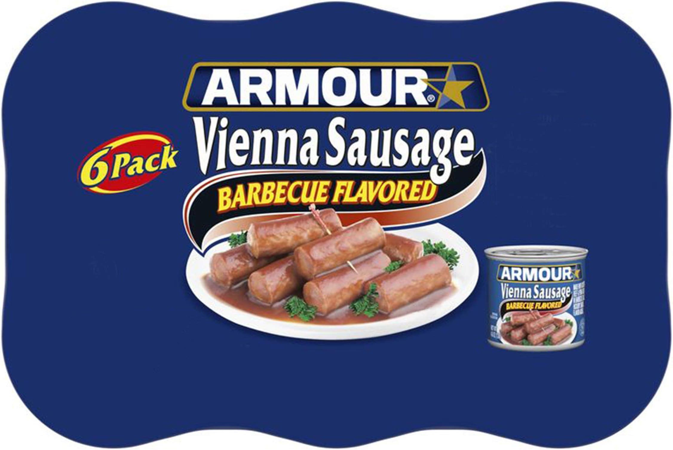 Star Vienna Sausage, Barbecue Flavored, Canned Sausage, 4.6 oz (Pack of 6)