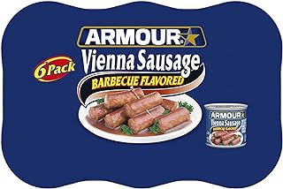 Armour Star Vienna Sausage, Barbecue Flavored, Canned Sausage, 4.6 oz (Pack of 6)