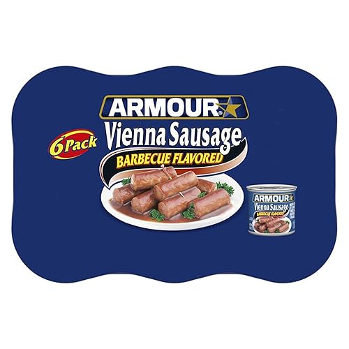 Armour Star Vienna Salchicha con sabor a barbacoa, salchicha enlatada, 4.6 onzas (paquete de 6)